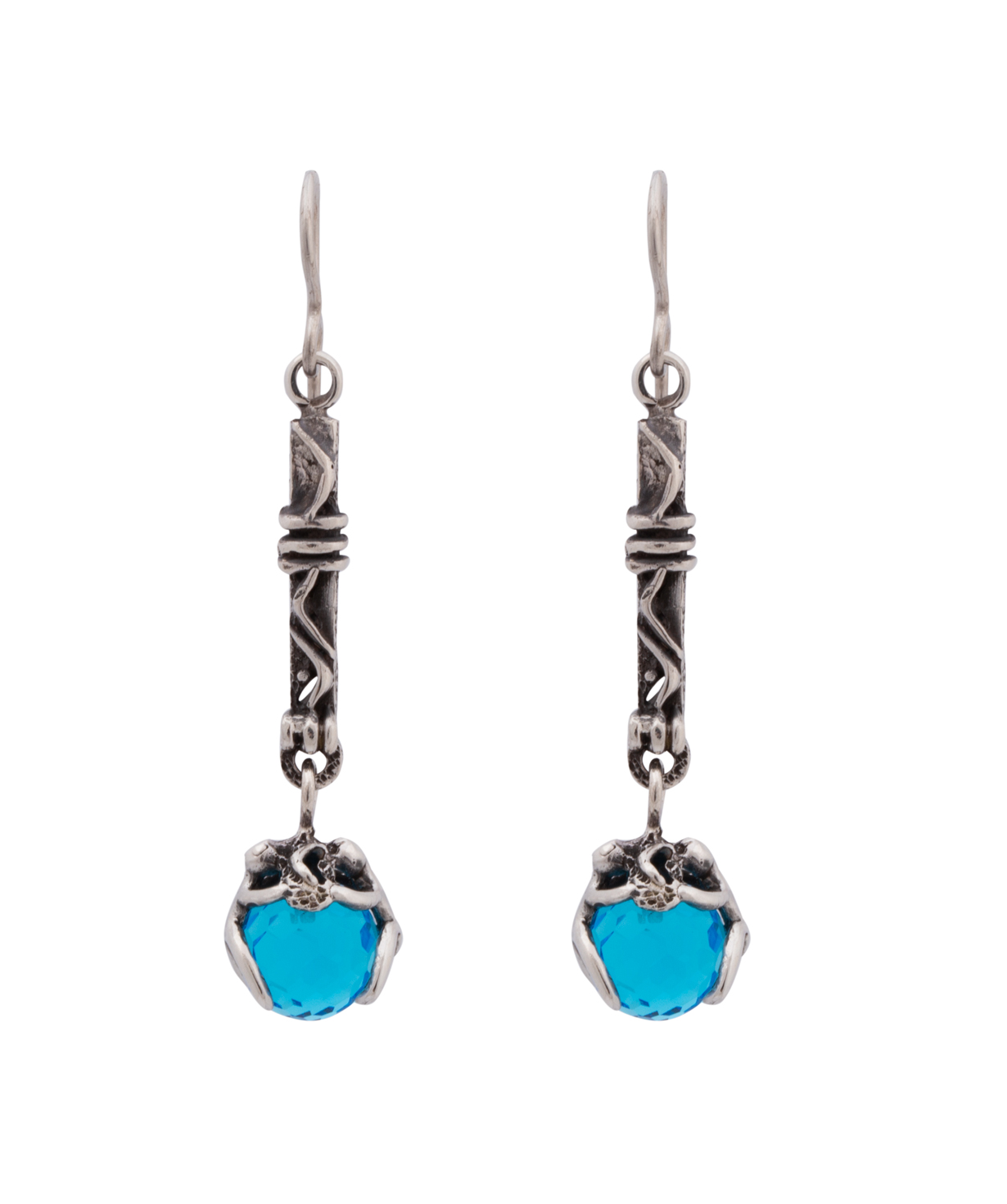 Earrings `Kara Silver` the Earth in the palms of your hands №1