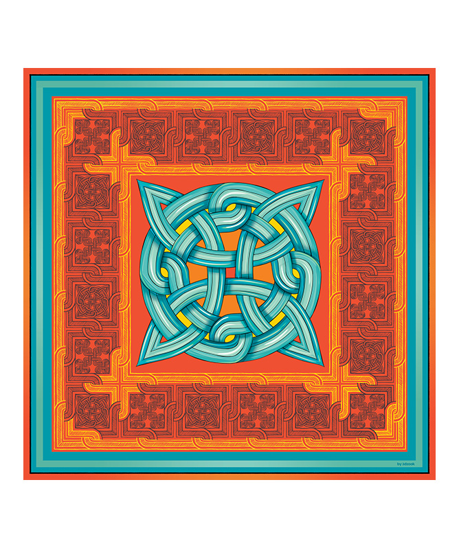 Шелковый платок `3 dzook` с армянскими орнаментами №9