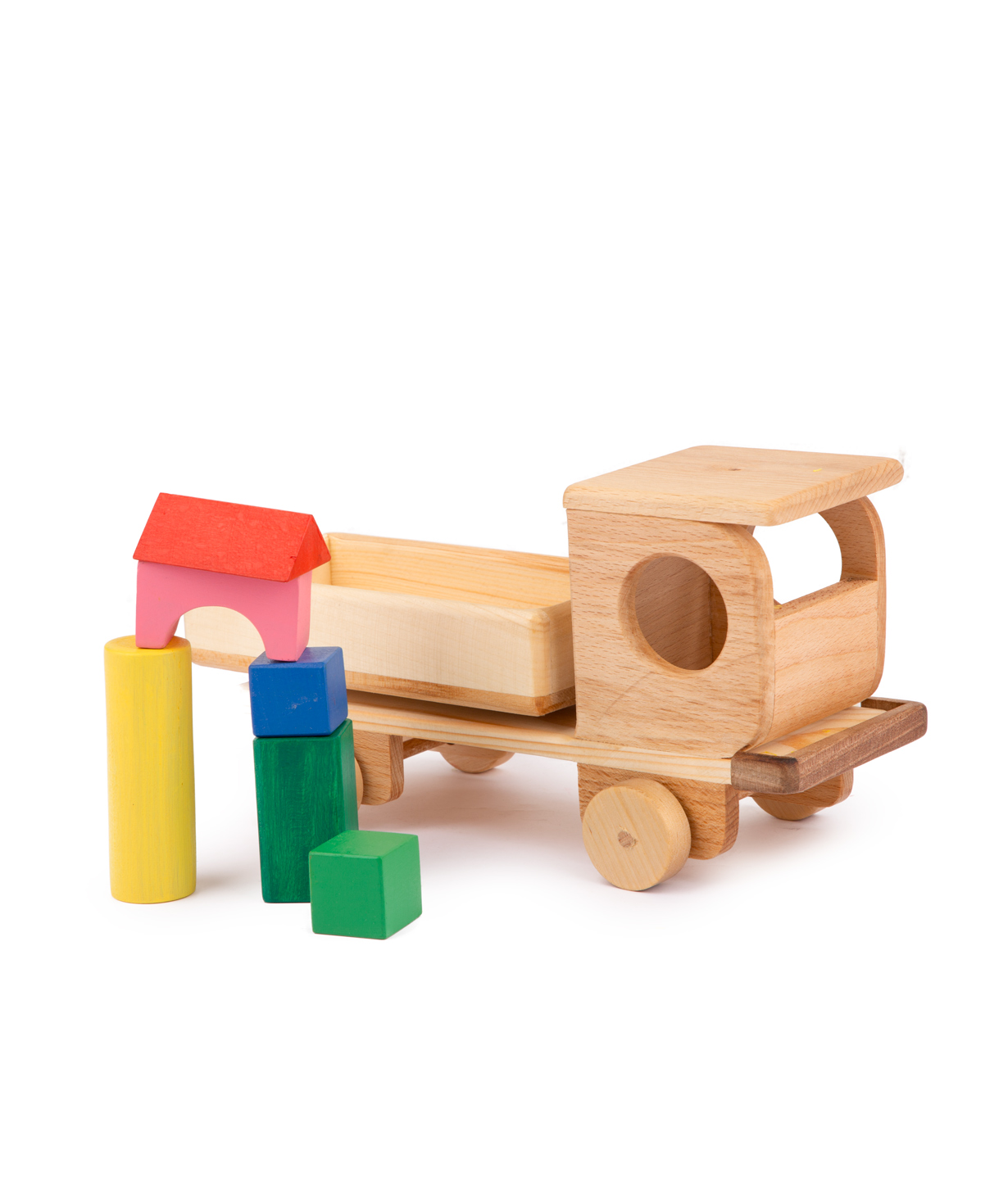 Toy `I'm wooden toys` dump truck