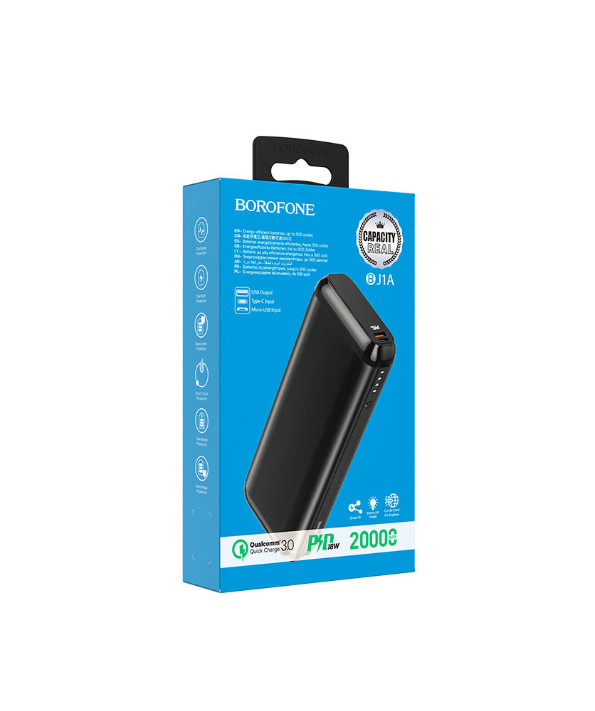 Внешний аккумулятор ''BOROFONE BJ1A'' 20000 mAh, чёрный