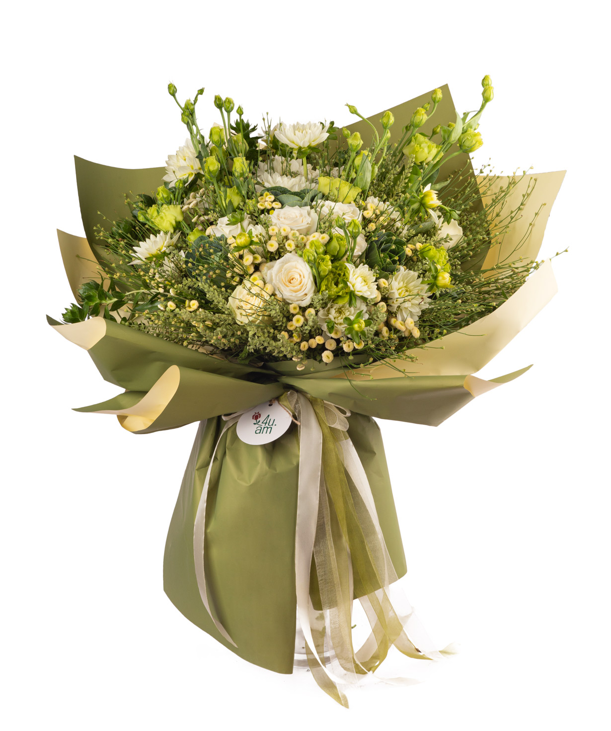 Bouquet ''Anina'' with roses and lisianthus