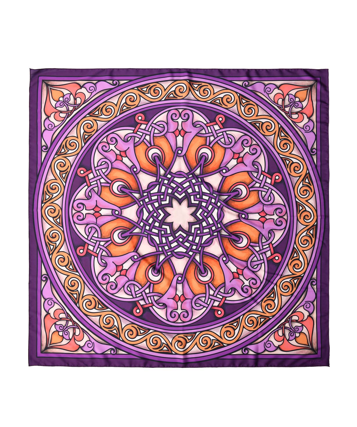 Шарф `Армянские орнаменты` фиолетовый, средний