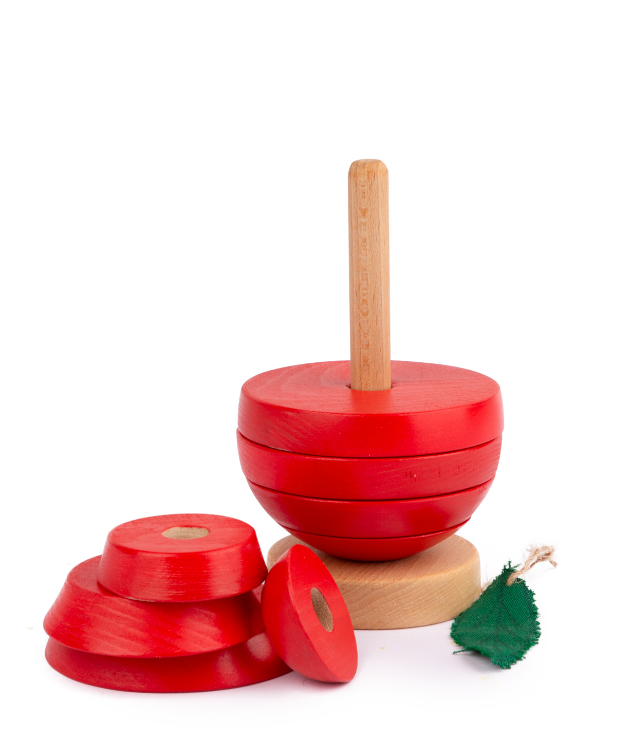 Toy `I'm wooden toys` tower, pear, red