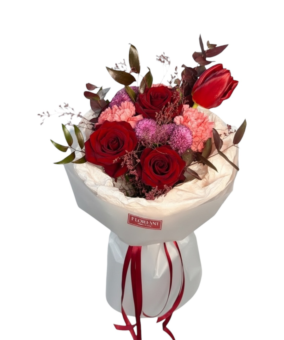 Ծաղկեփունջ «Floriani» վարդերով և կակաչներով №12