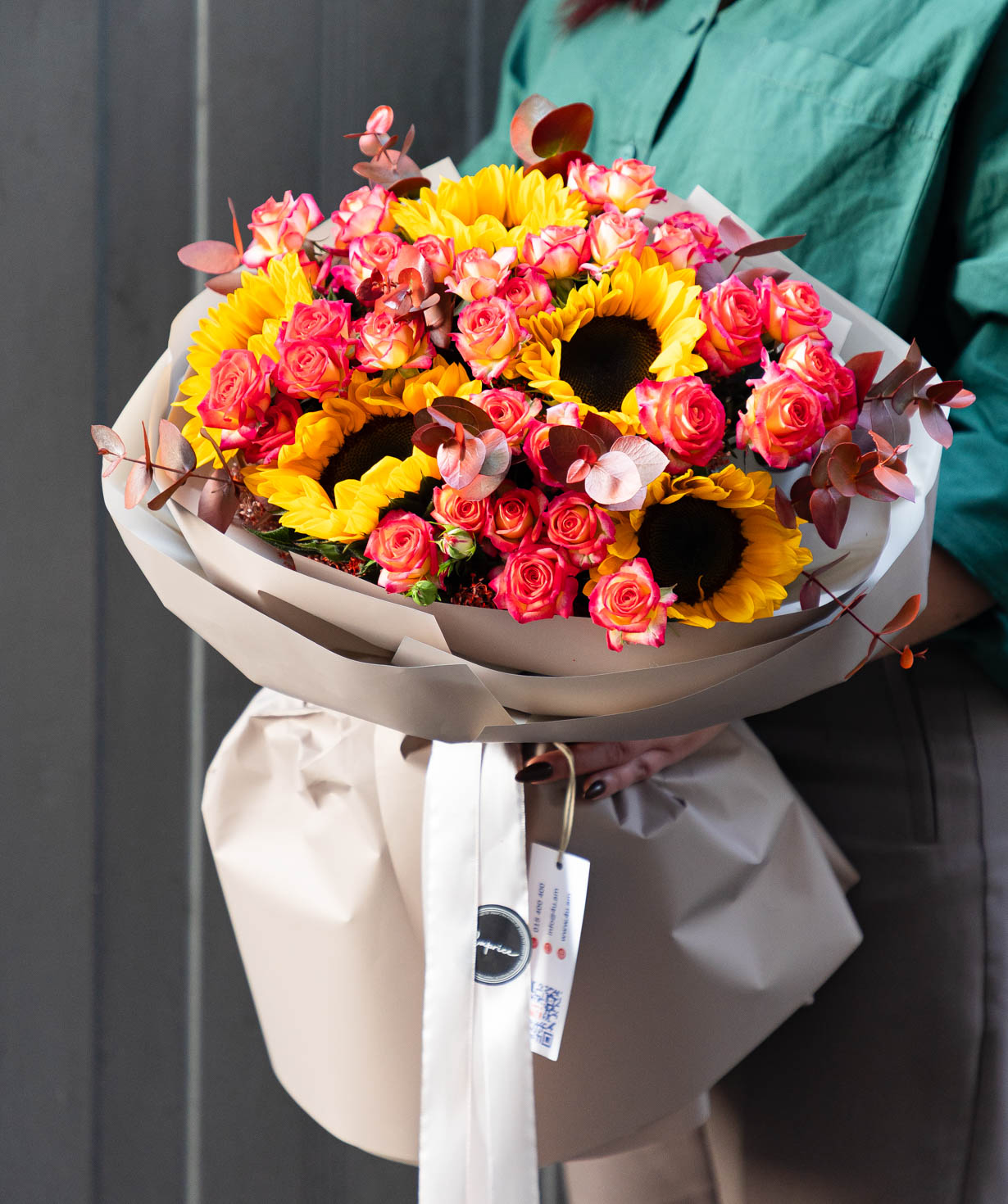 Букет «Caprice» с кустовыми розами №55