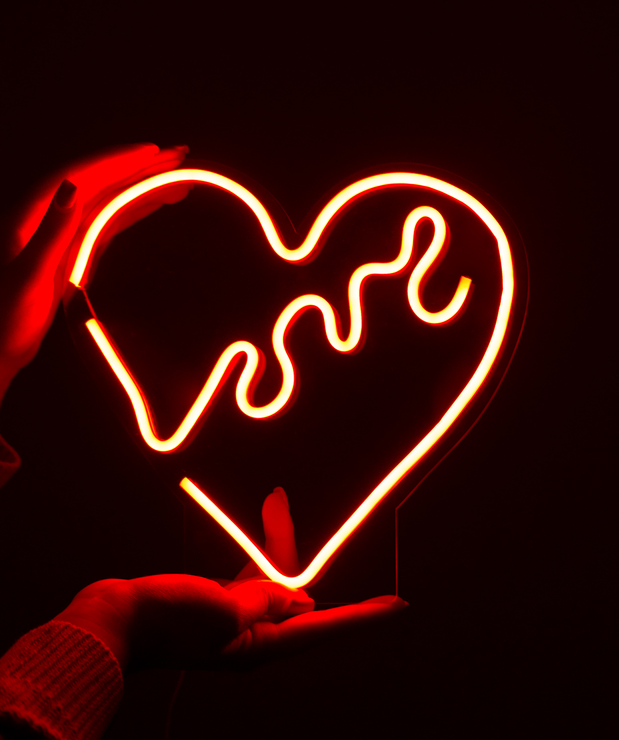 Лампа `Neon Signs` неоновая, красное сердце, большая