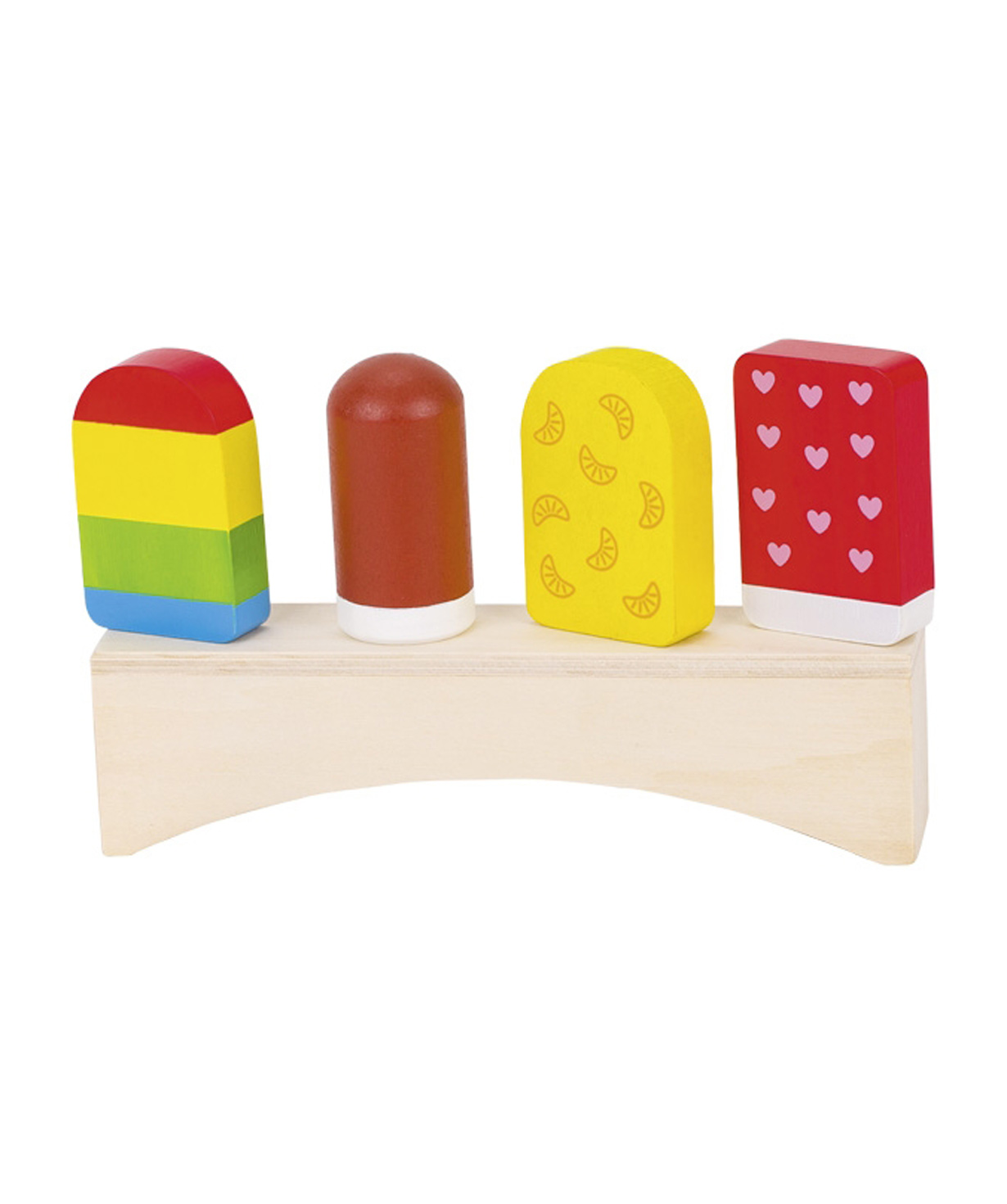 Խաղալիք «Goki Toys» փայտե պաղպաղակներ կայուն սեղանիկի վրա