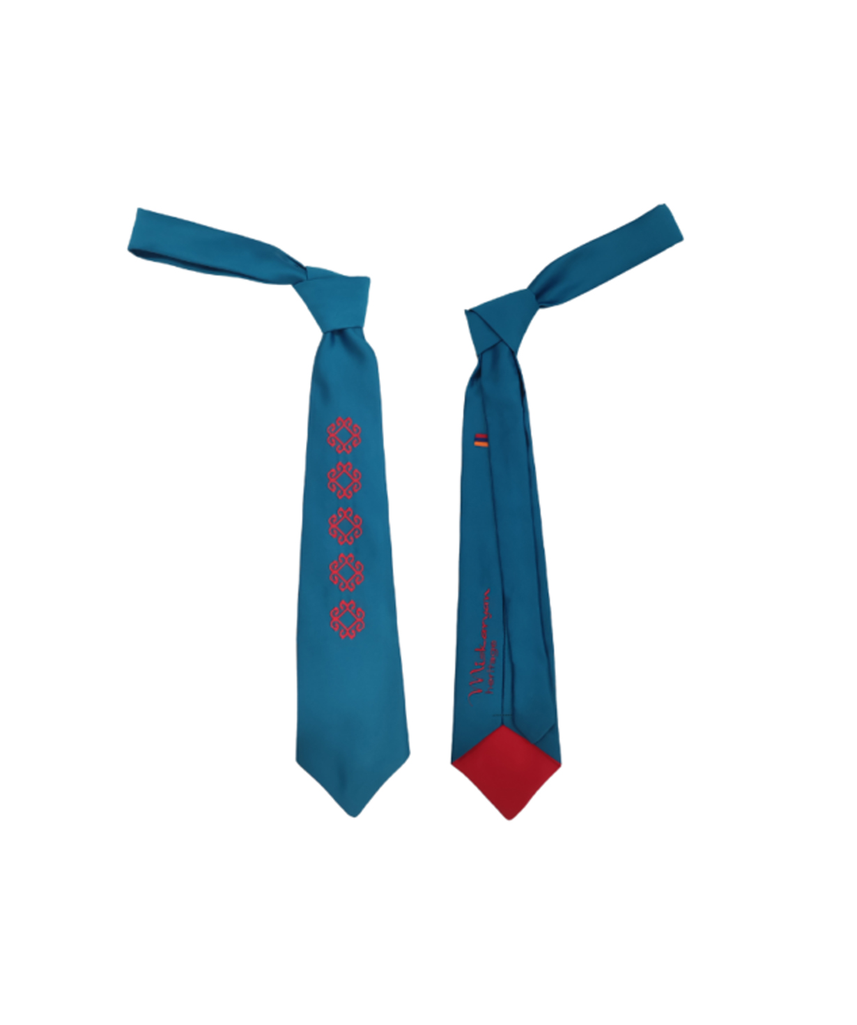 Embroidered tie «Miskaryan Heritage» Armenian carpet pattern, 6-1