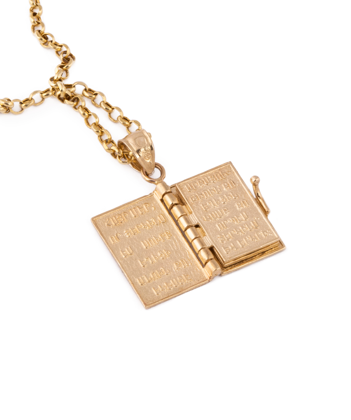 Pendant `Less is more` gold a prayer book №2