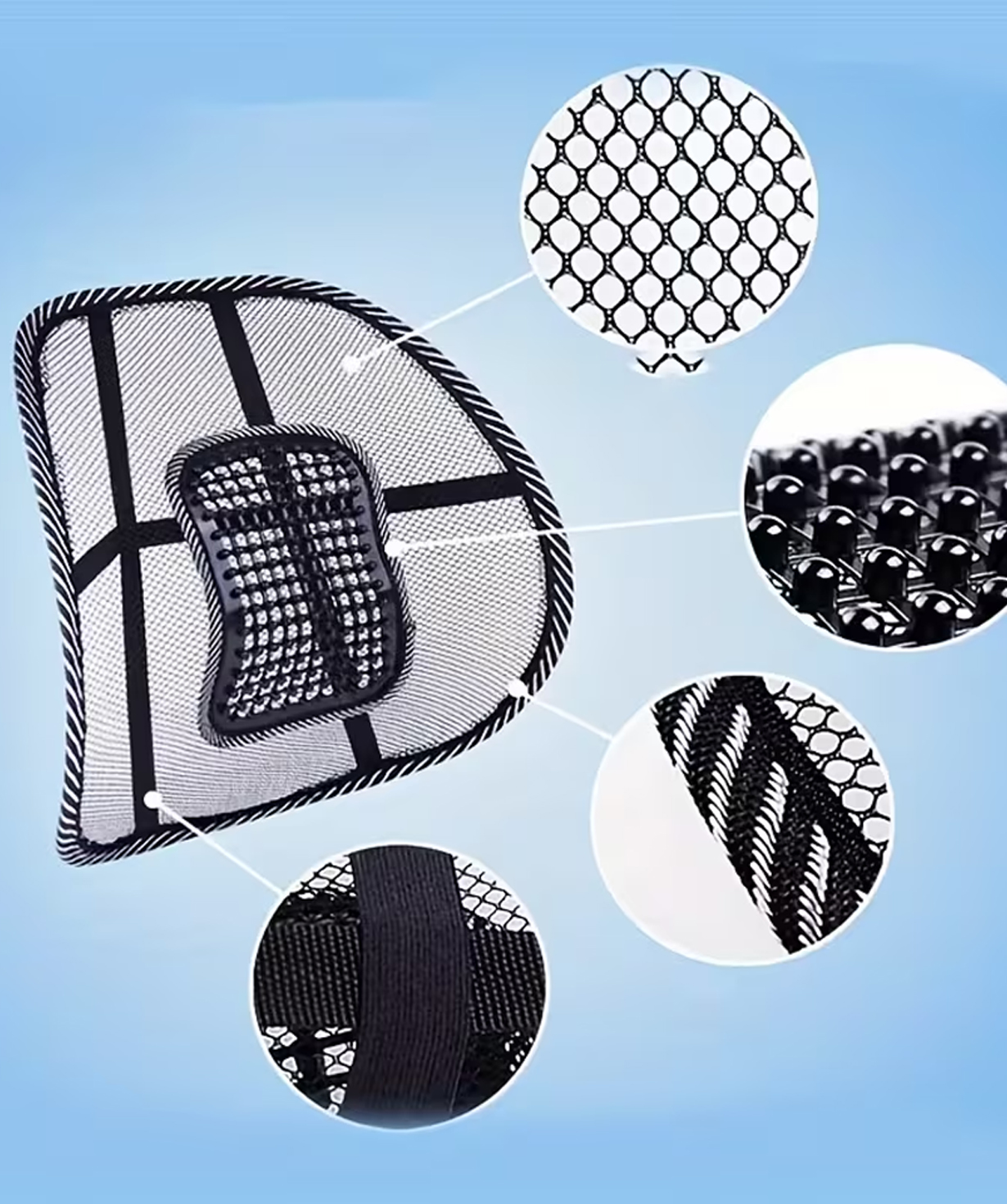 Breathable orthopedic lumbar support for car and chair №386