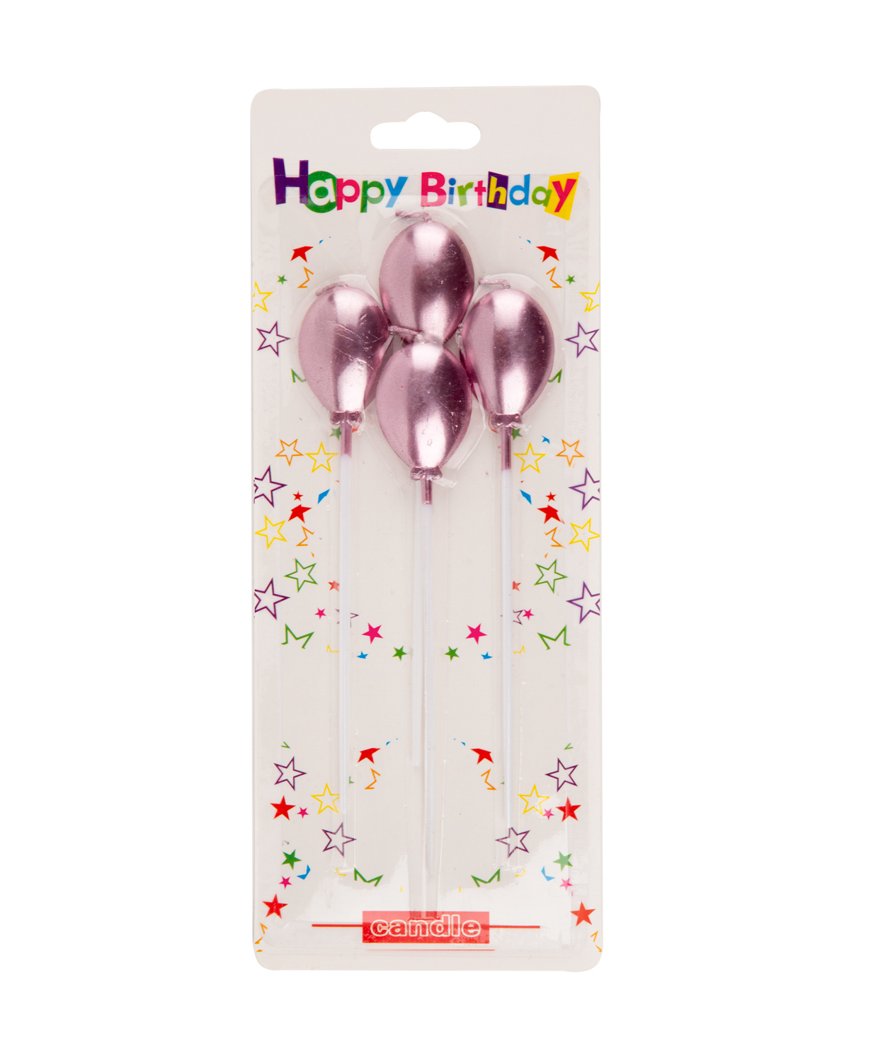 Candle in the form of a balloon, multicolored 4 pieces