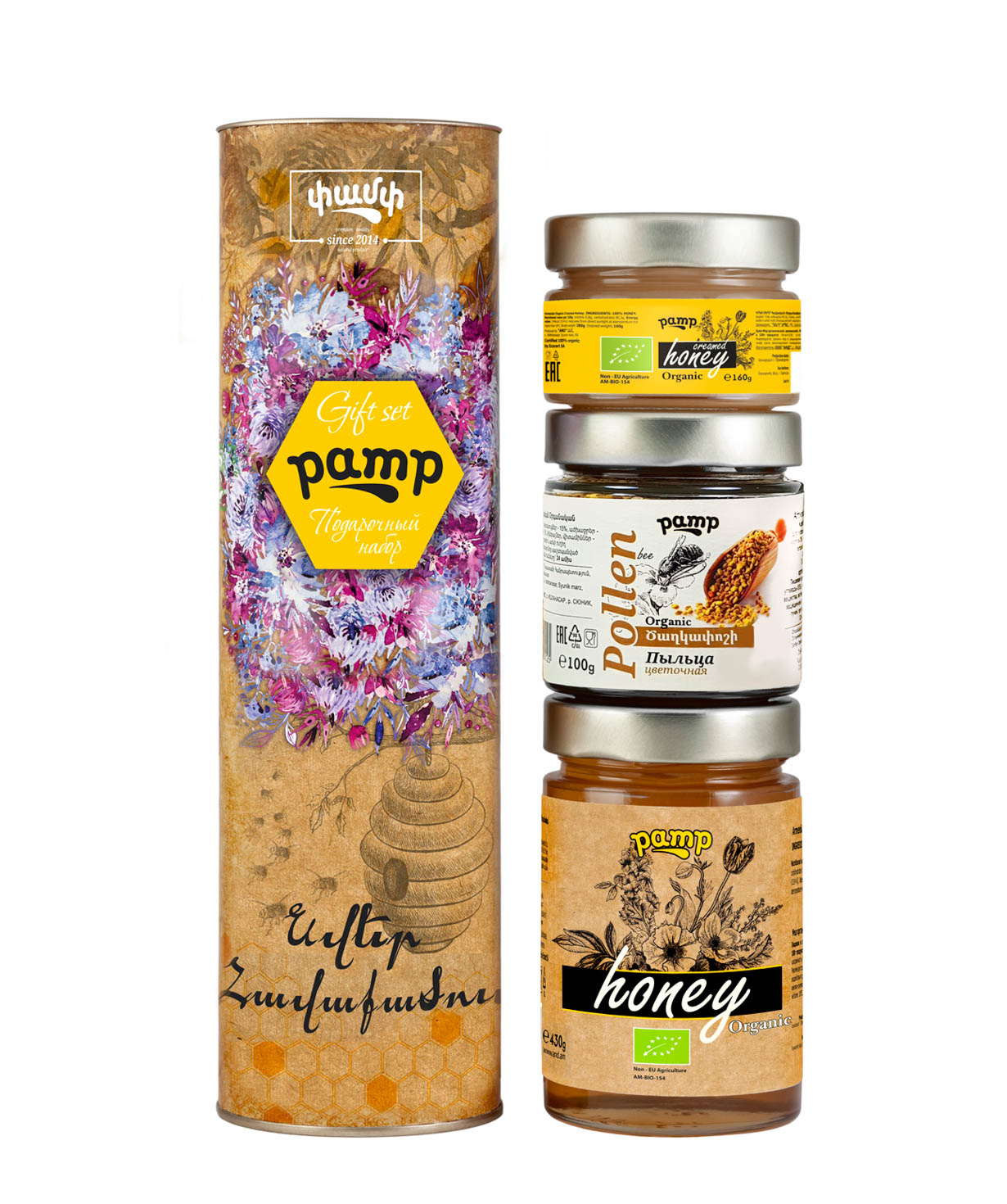 Հավաքածու «Pamp Honey» մեղրների, տուփով