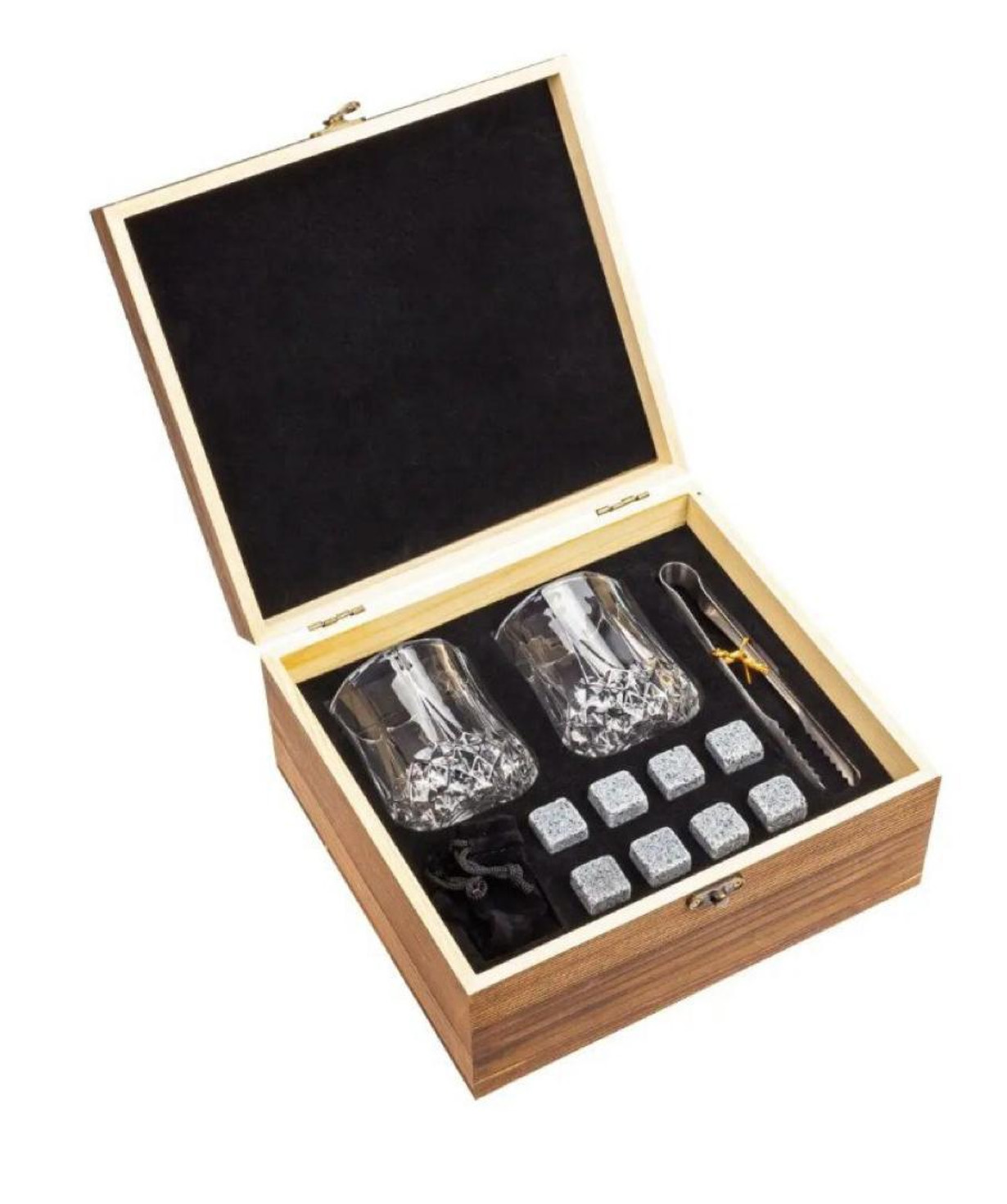 Whiskey set with glasses and cooling stones