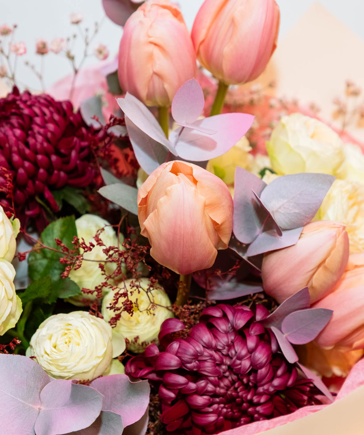 Ծաղկեփունջ «Floriani» վարդերով և կակաչներով №3