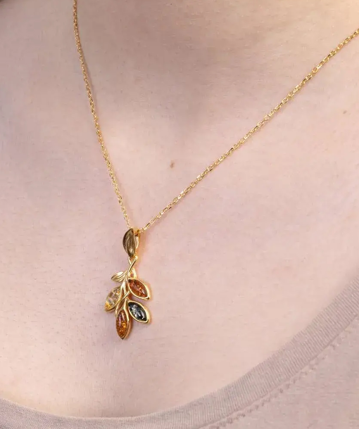 Silver necklace «SiaMoods» SN-SP481GP
