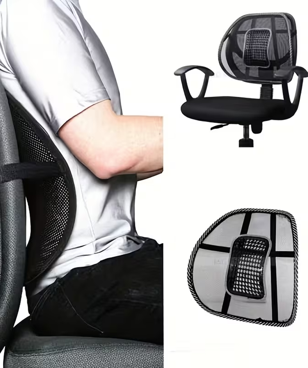 Breathable orthopedic lumbar support for car and chair №386