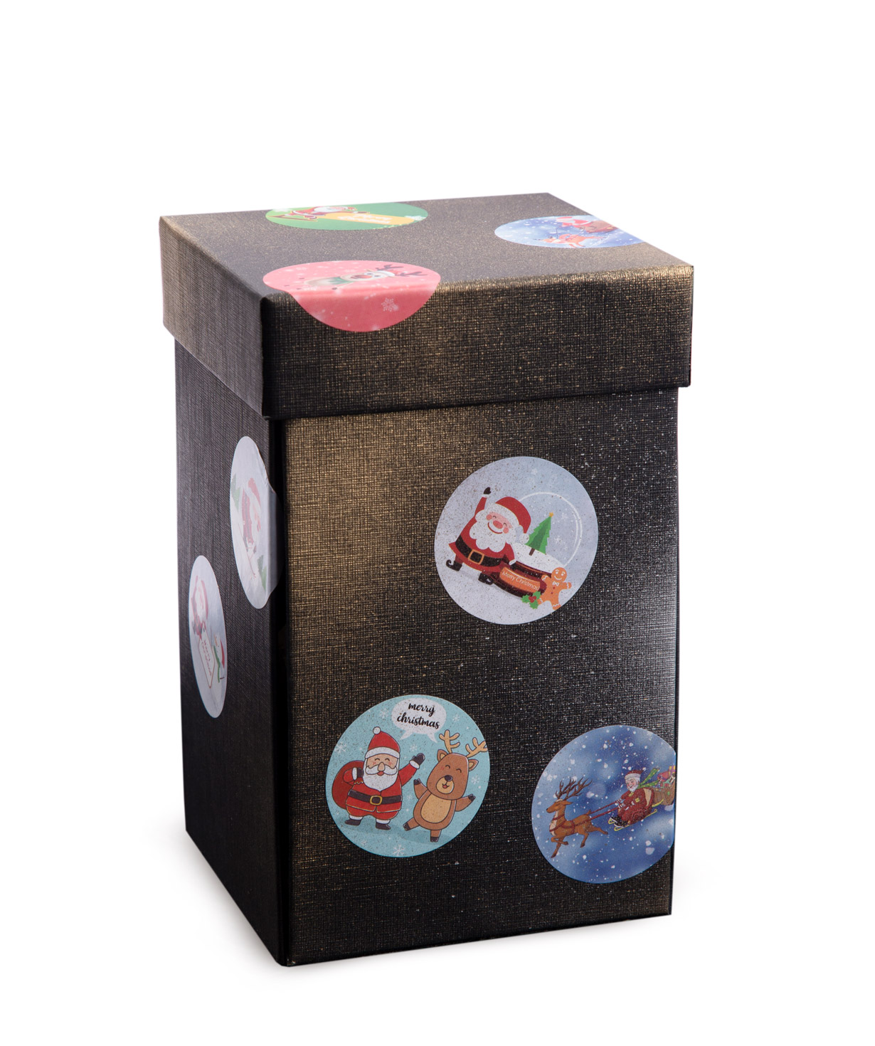 Коробка-сюрприз `EM Flowers` с Дедом Морозом со свечами и конфетами