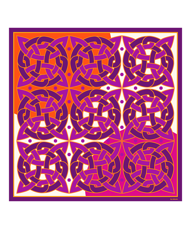 Шелковый платок `3 dzook` с армянскими орнаментами №11