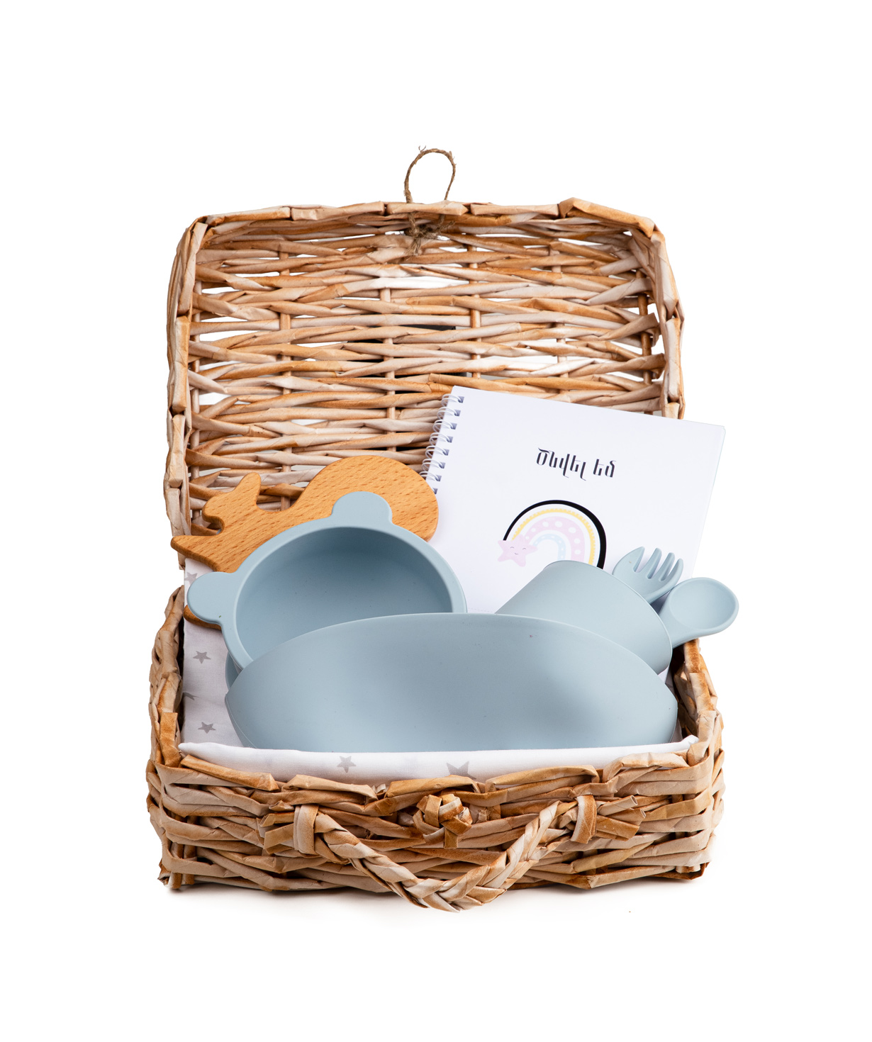 Gift box №173 for newborn with tableware