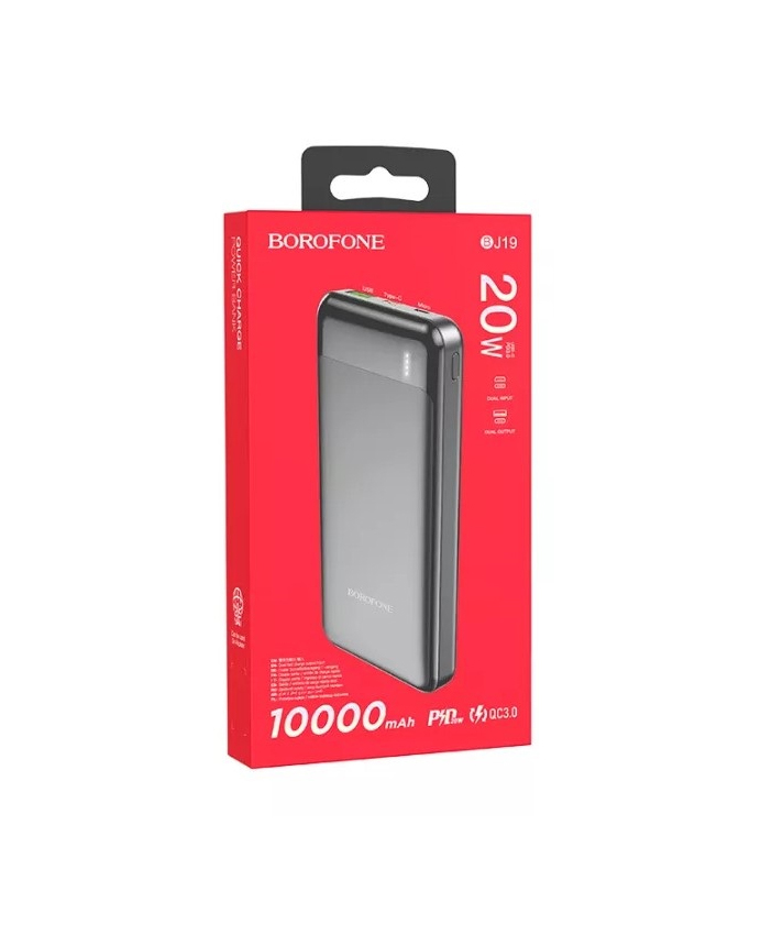 Внешний аккумулятор ''BOROFONE BJ19'' 10000mAh, чёрный