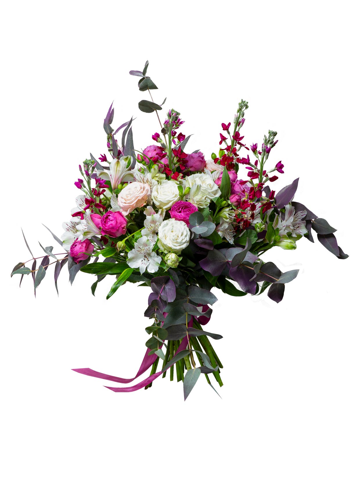 Ծաղկեփունջ «Տեներիֆե» փնջային վարդերով և ալստրոմերիաներով