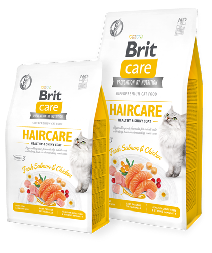 Корм для кошек «Brit Care» курица, уход за шерстью, 7 кг