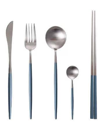 Cutlery set, 5 pcs, blue