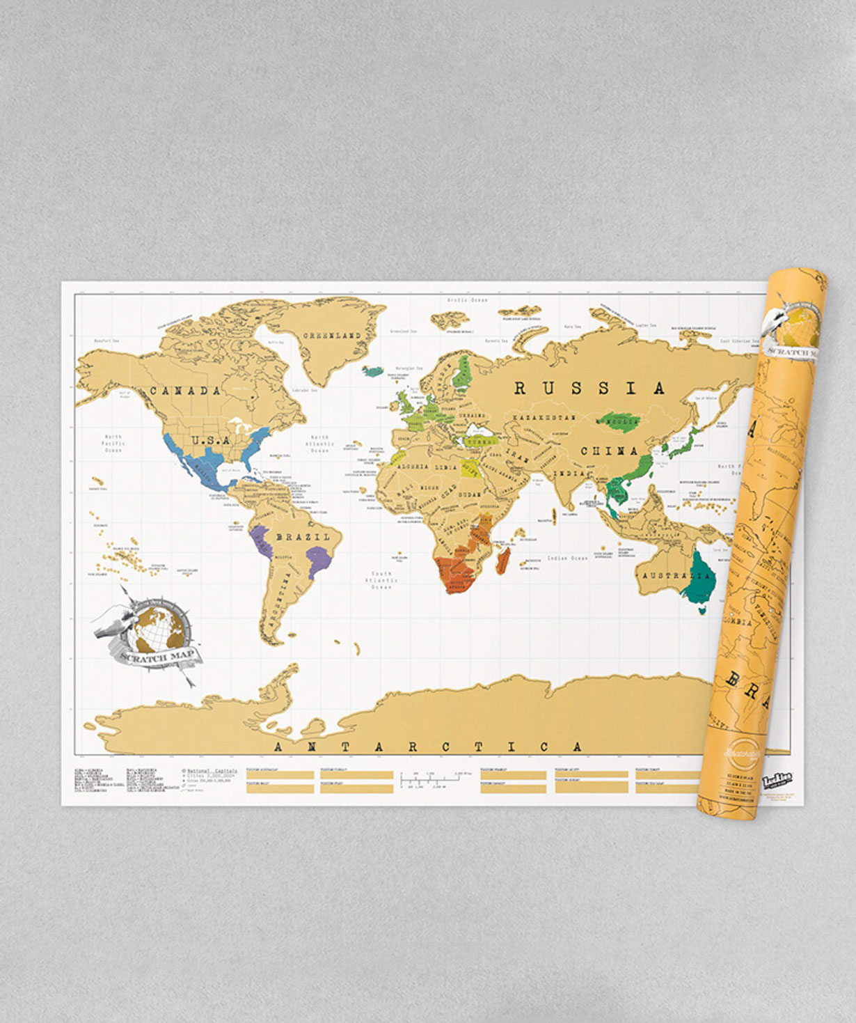 Карта мира `Creative Gifts` со стираемой поверхностью №2
