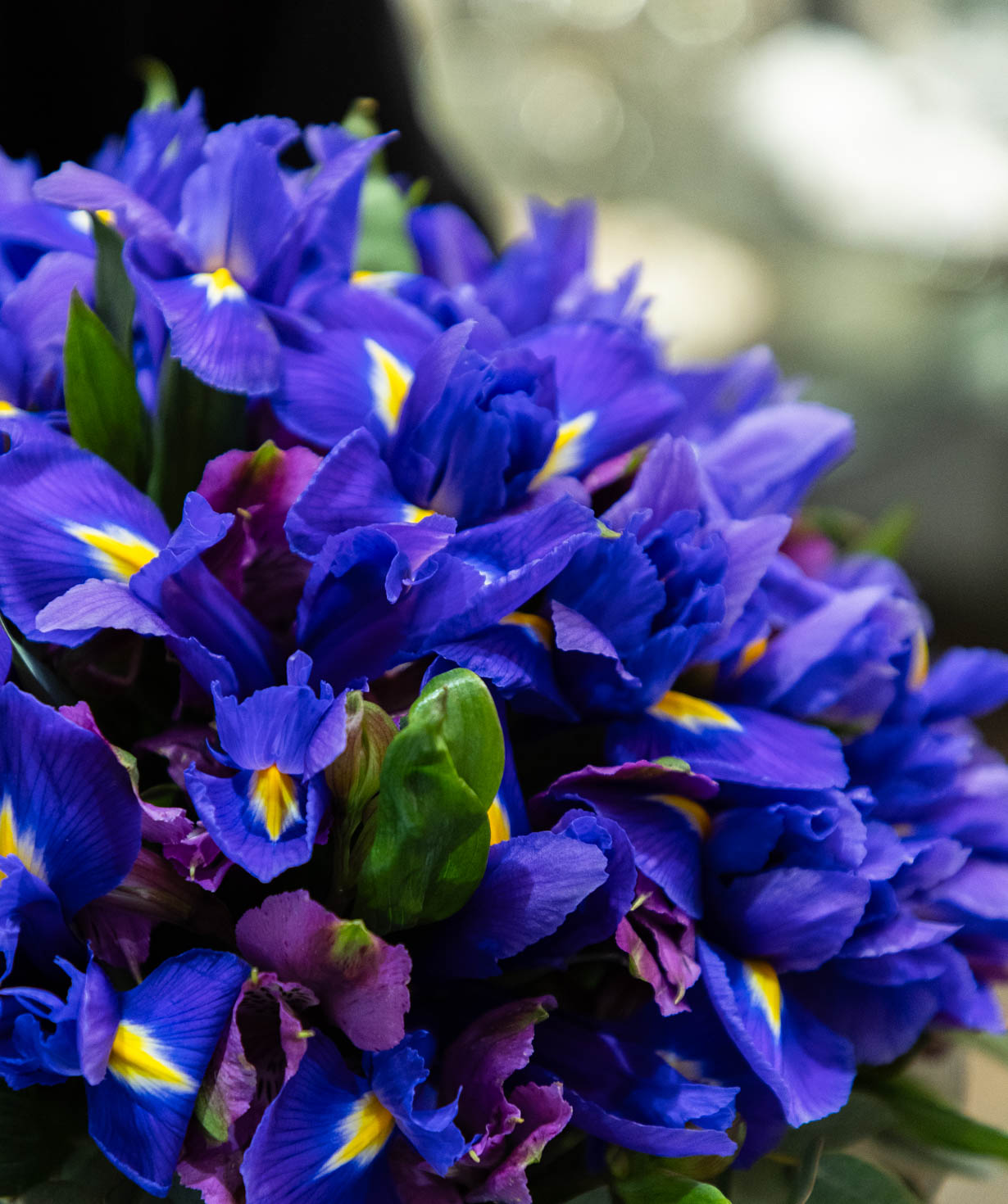 Композиция «Auve» с ирисами и альстромериями