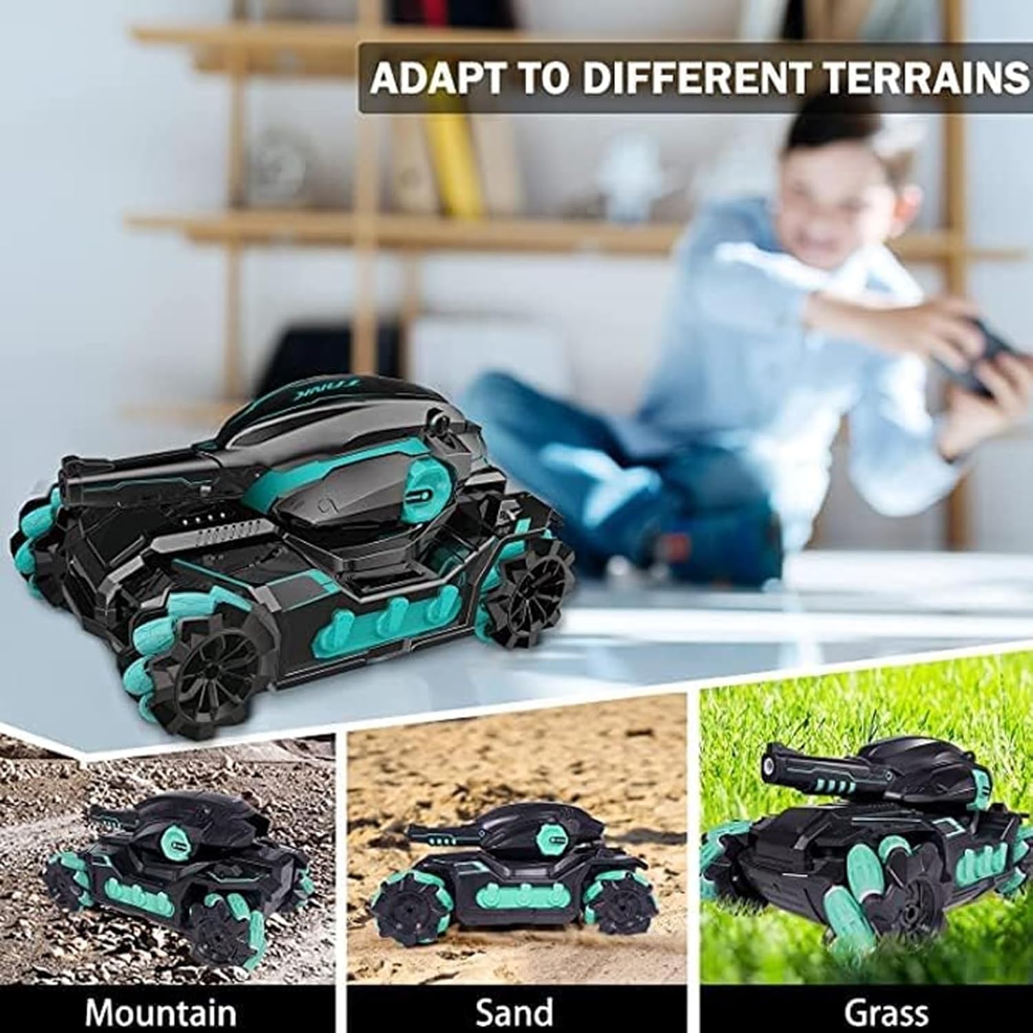 Toy tank car with manual control