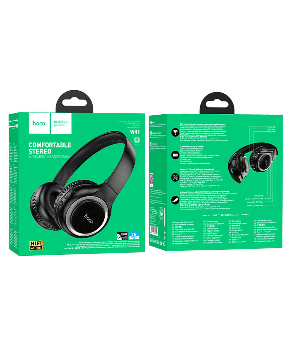Wireless headphones «Micro-Tech» Hoco  W41 Black №28
