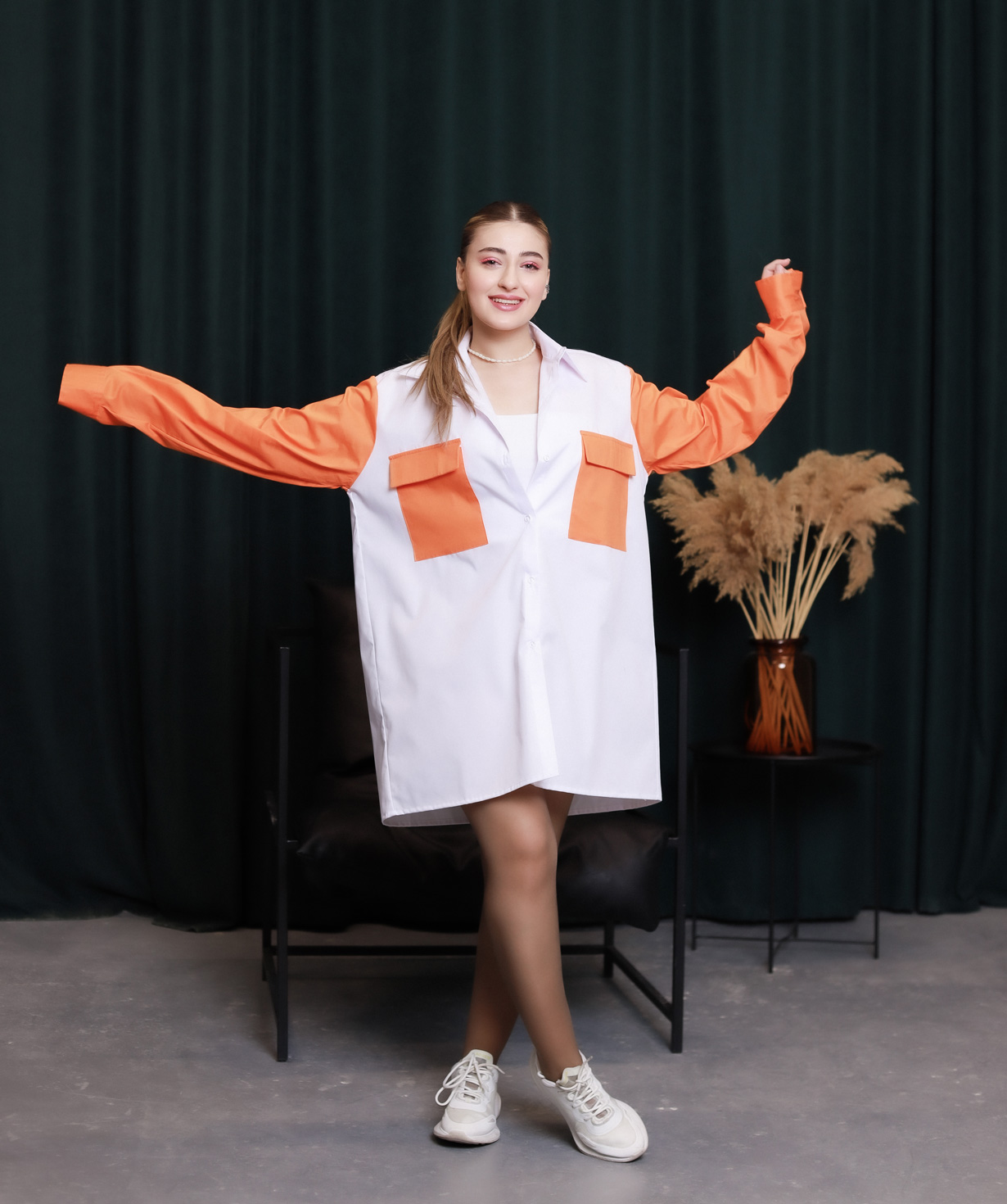 Рубашка «Хачатрян» бело-оранжевая №2
