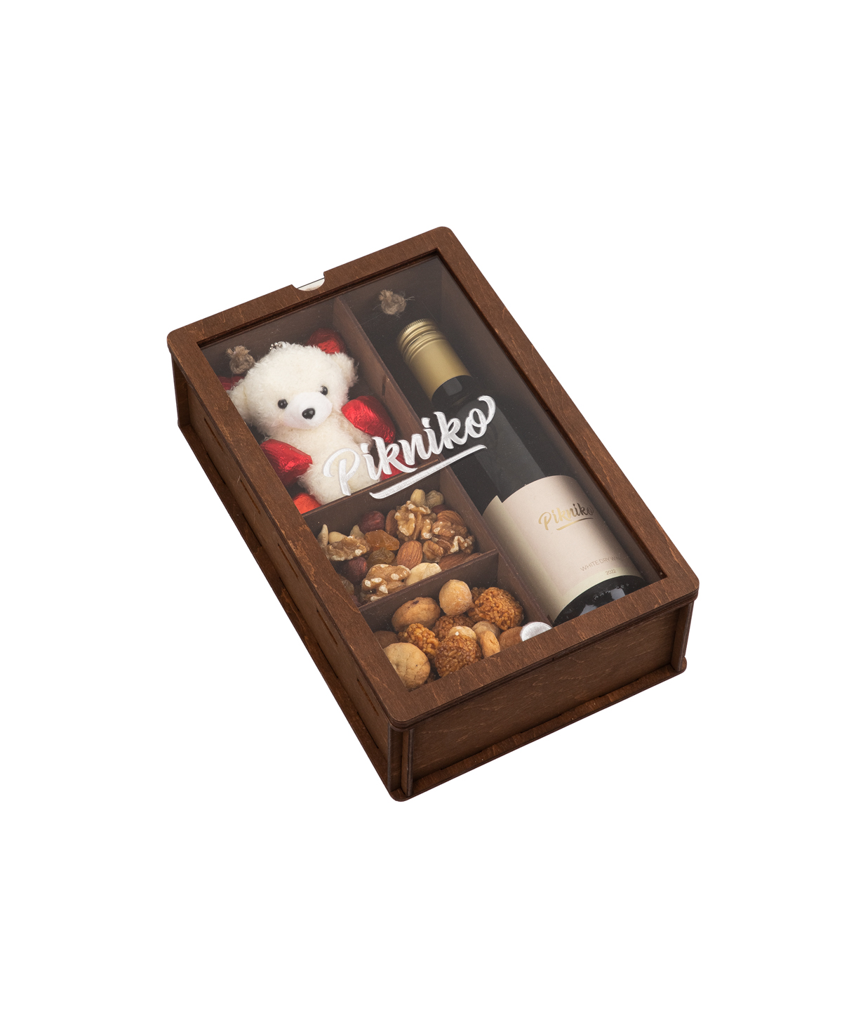 Подарочная коробка «Pikniko» с вином, сладостями и игрушкой №1