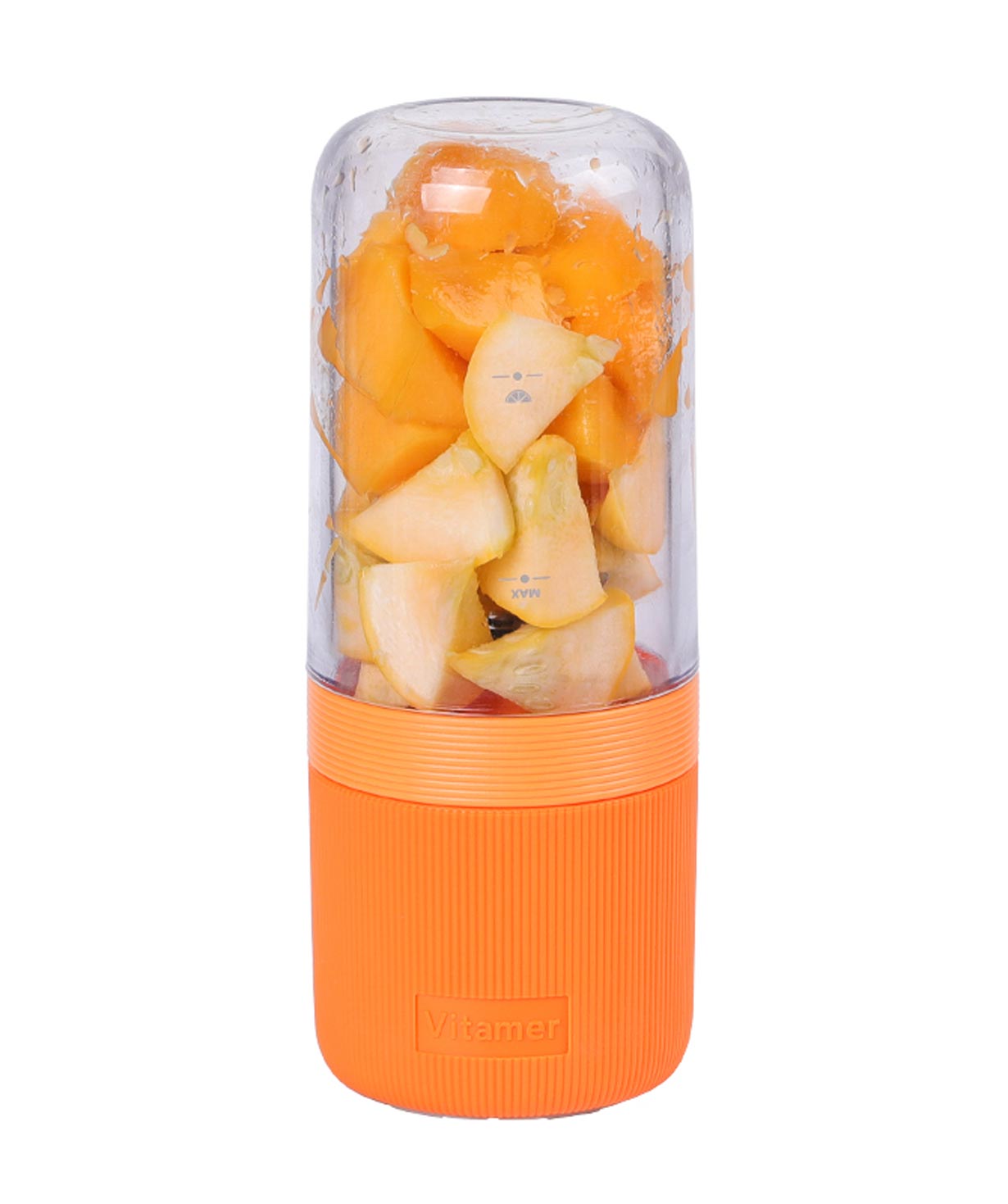 Ручной блендер-чашка ''VITAMER'' 400 мл с 4 острыми ножами и зарядным устройством USB (оранжевый)