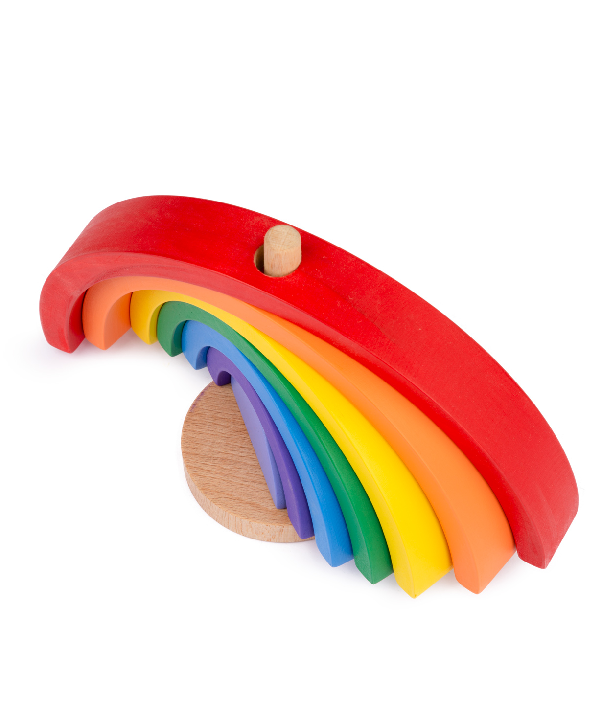 Toy `I'm wooden toys` tower, rainbow