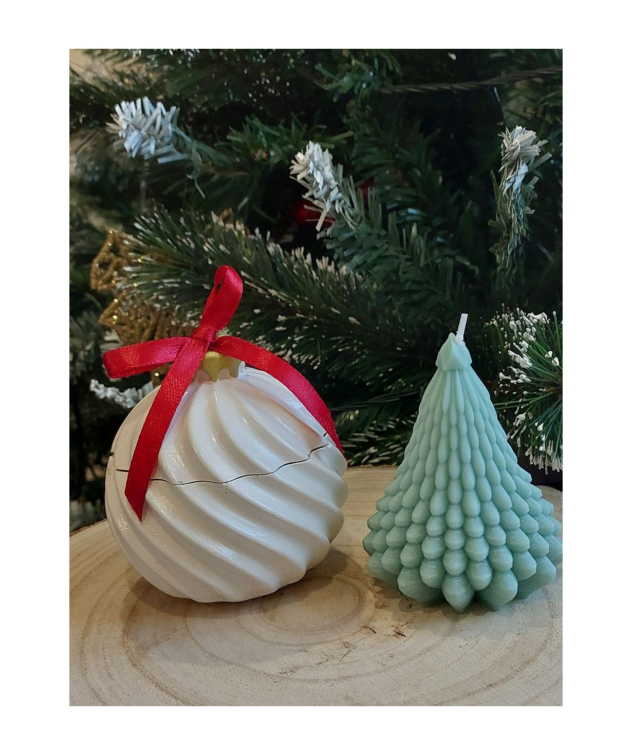 Candle «Blue Moon» Christmas Tree + Chritmas Ornament