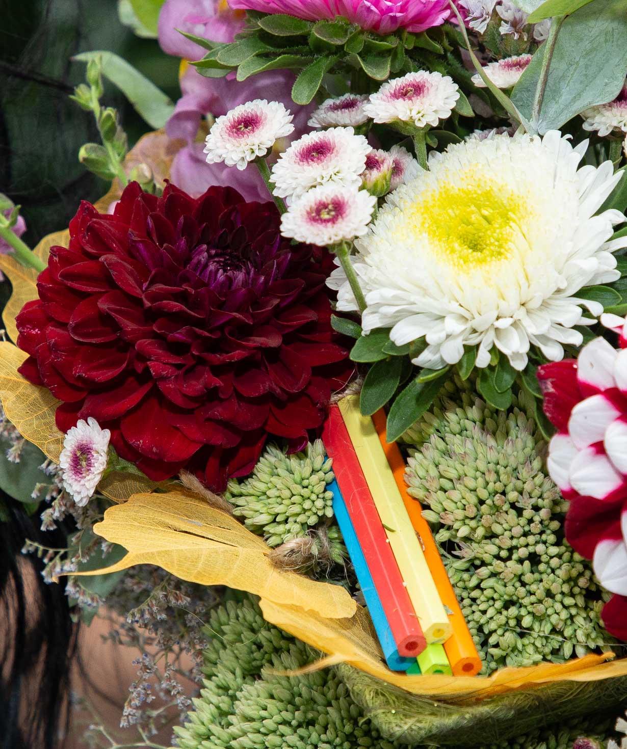 Bouquet «Bornholm» with asters and chrysanthemums