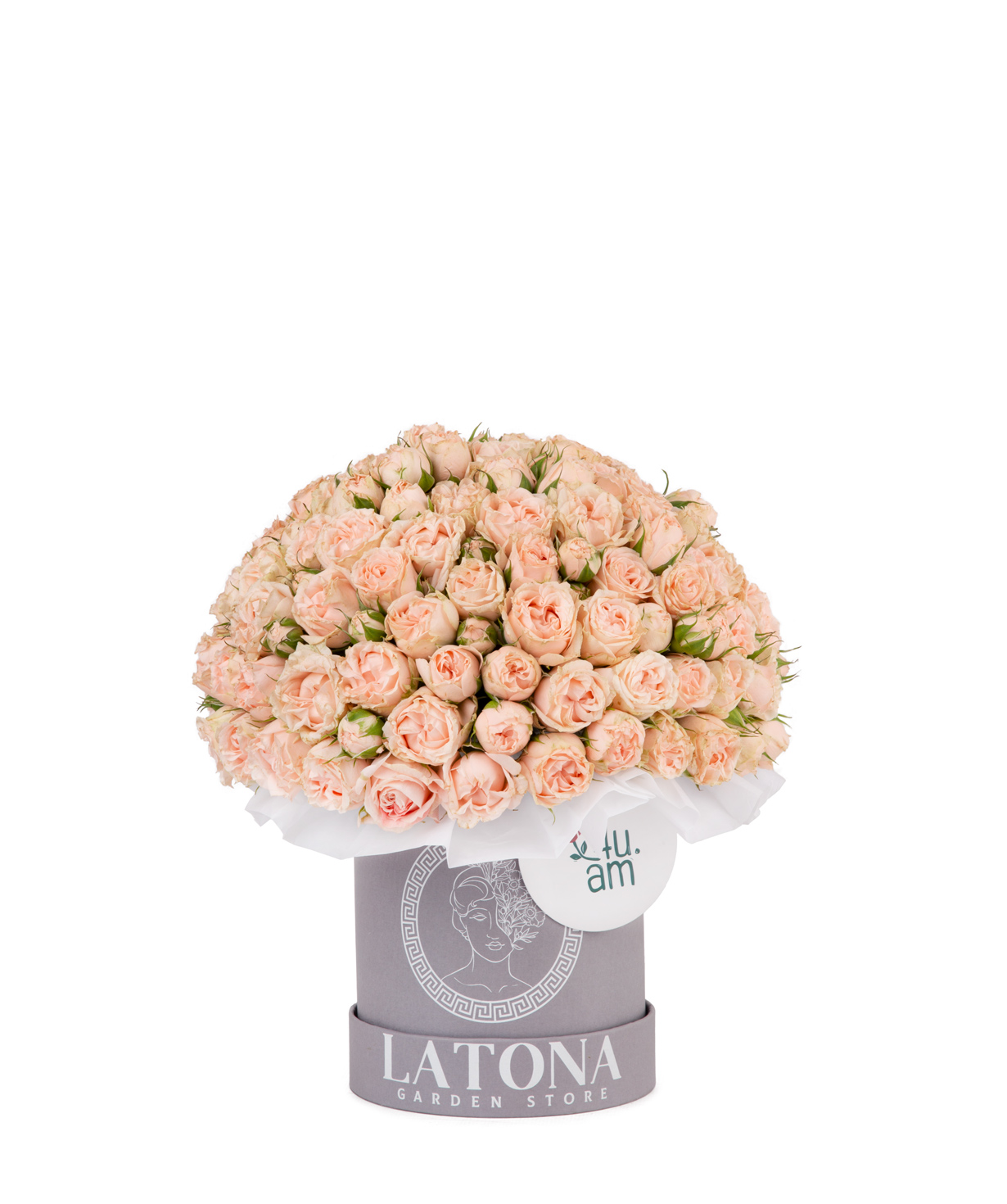 Композиция `Athena` с пионовидными розами