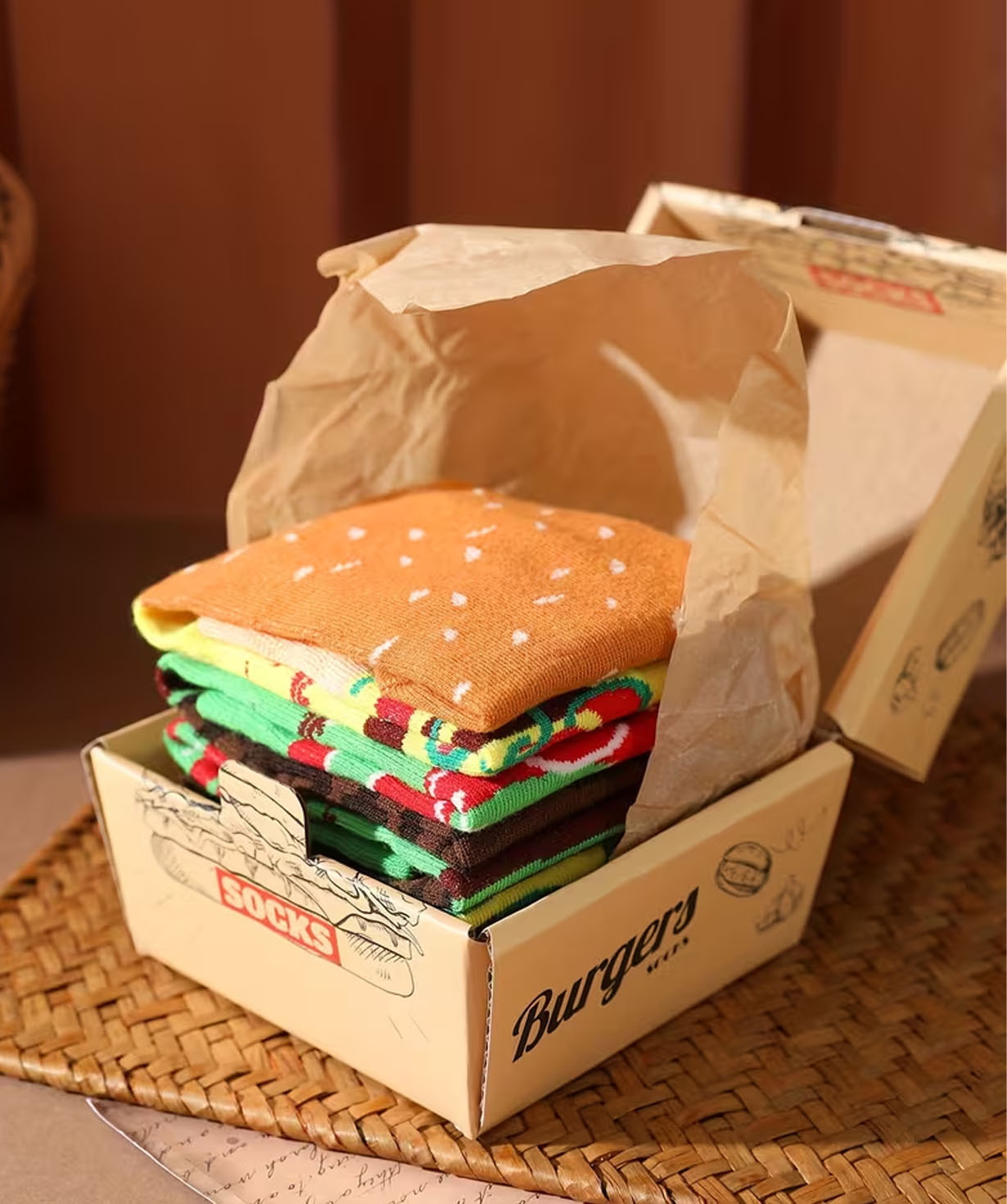Socks «Gift Store» Burger, 2 pairs, №1236