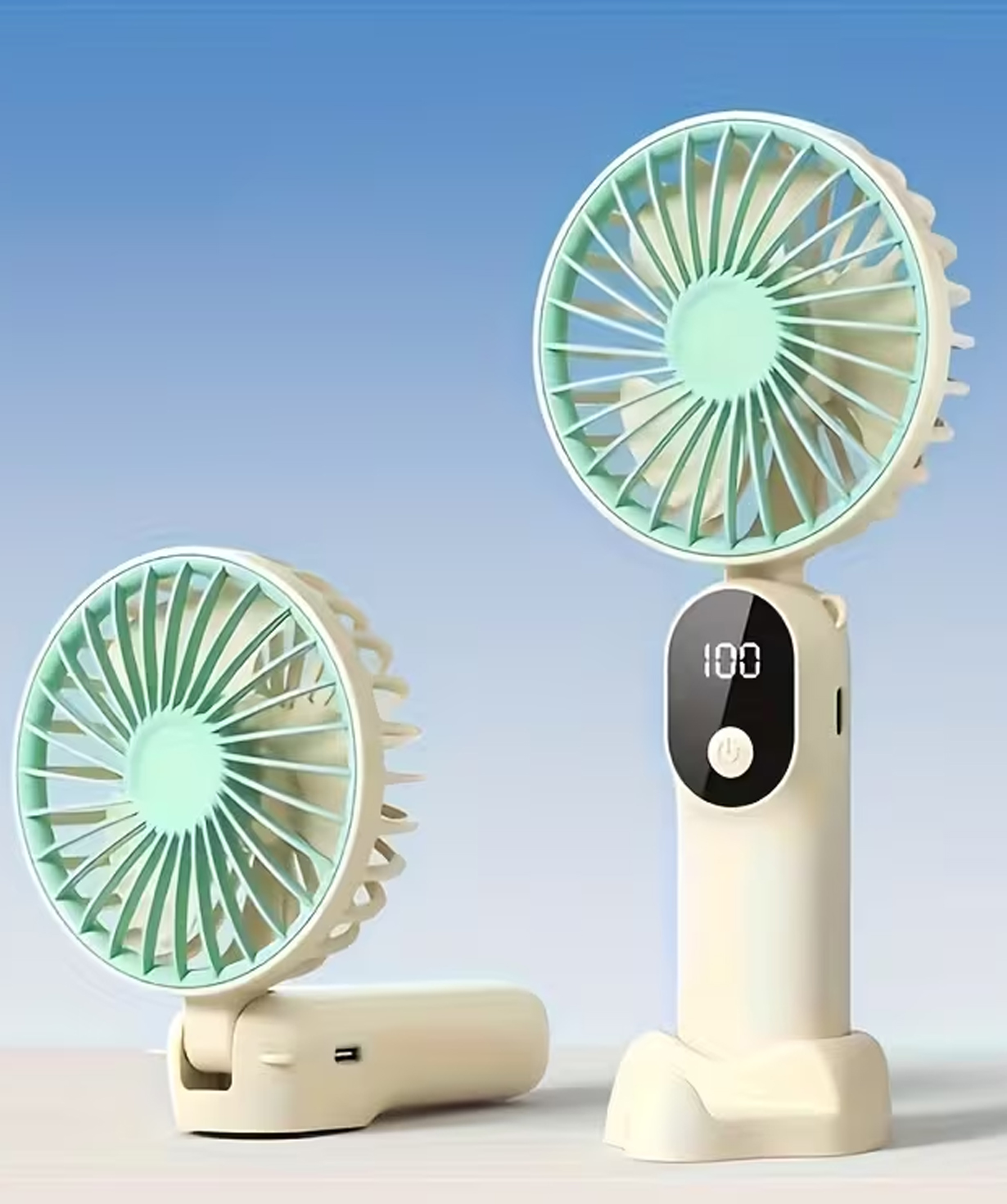 Portable foldable fan with digital display «Micro-Tech» №401