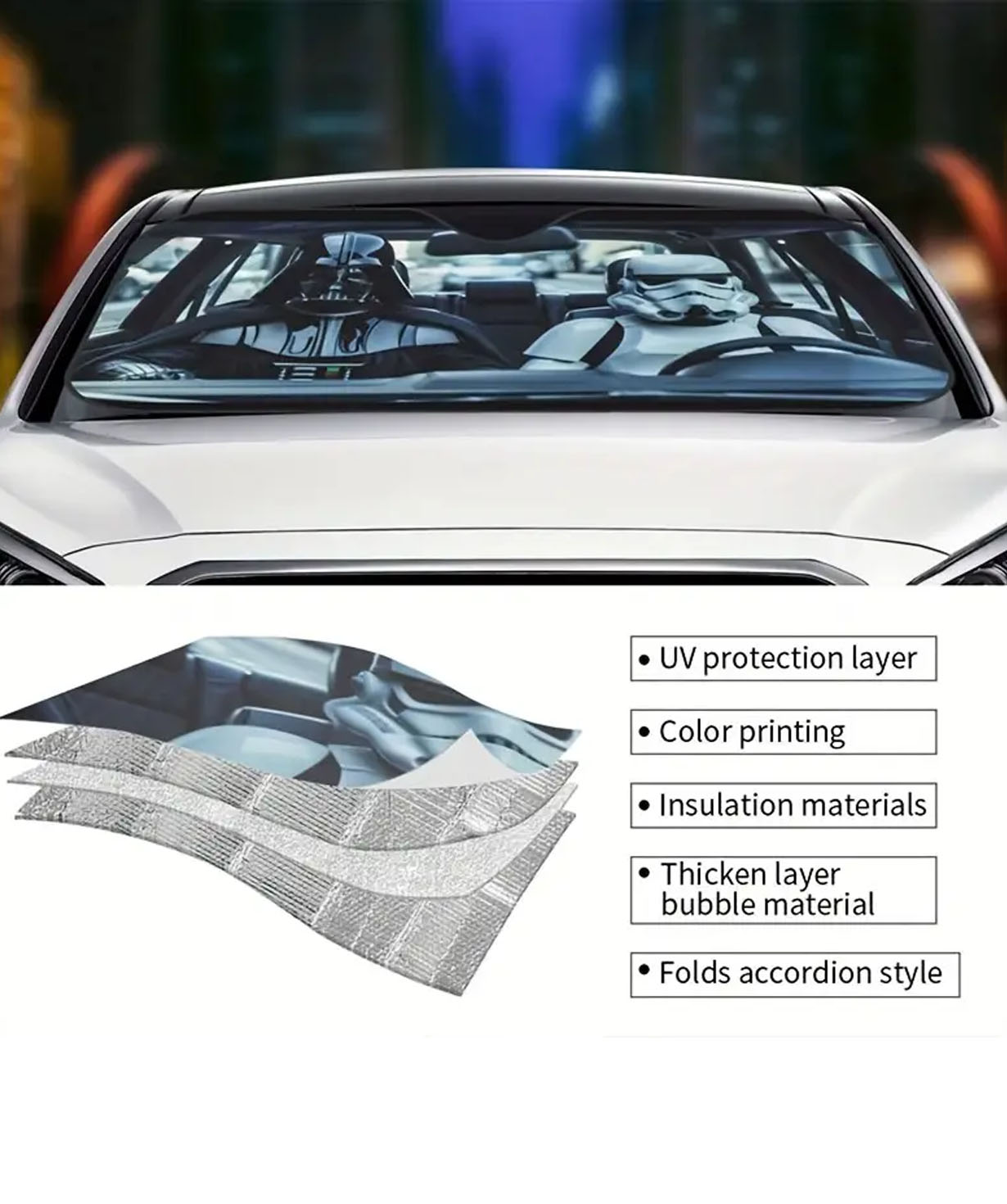 UV - защитный экран «Gift Store» для машины Darth Vader and Stormtrooper №1134