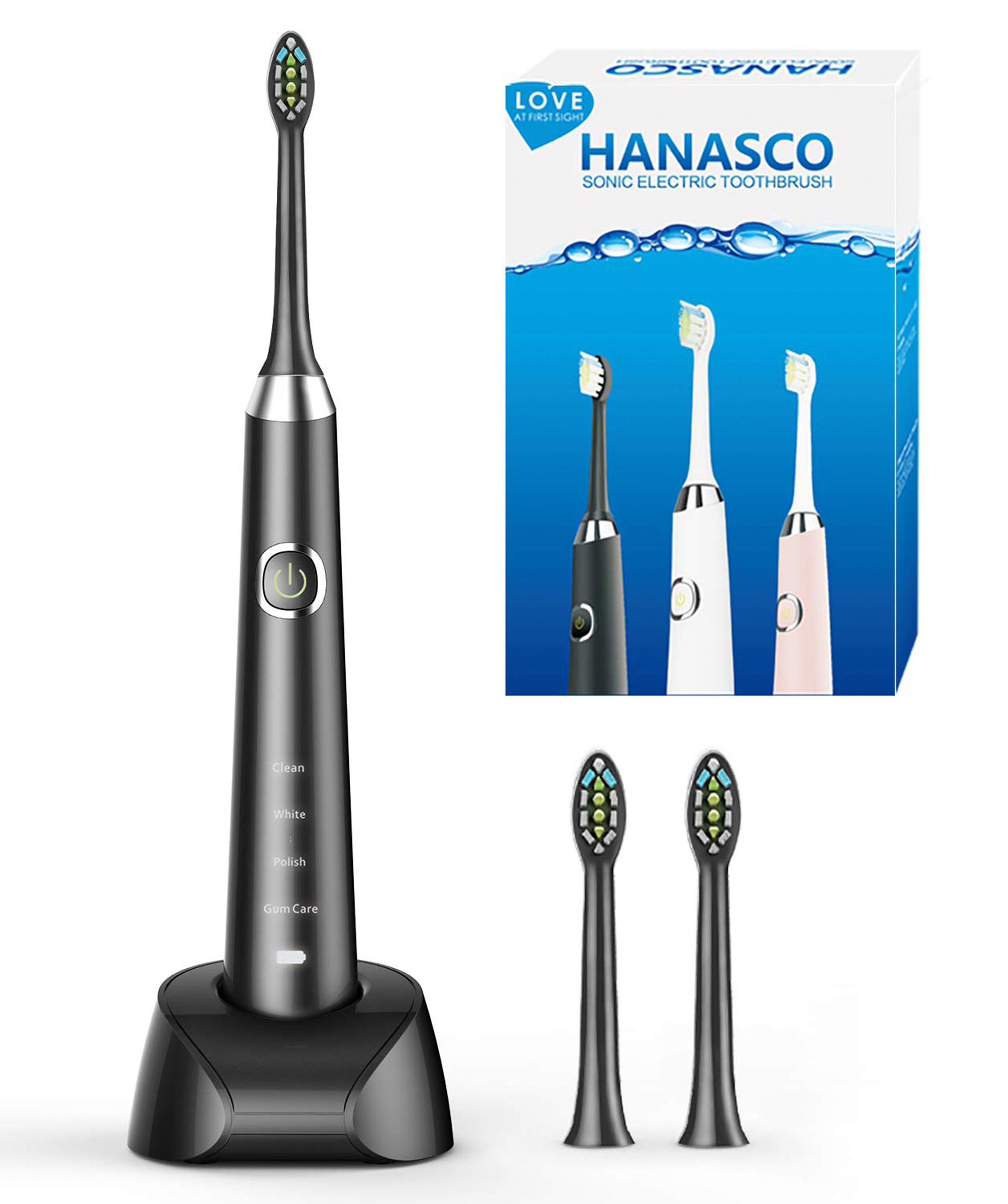 Electric toothbrush <HANASCO H3> in 4 different modes (black)