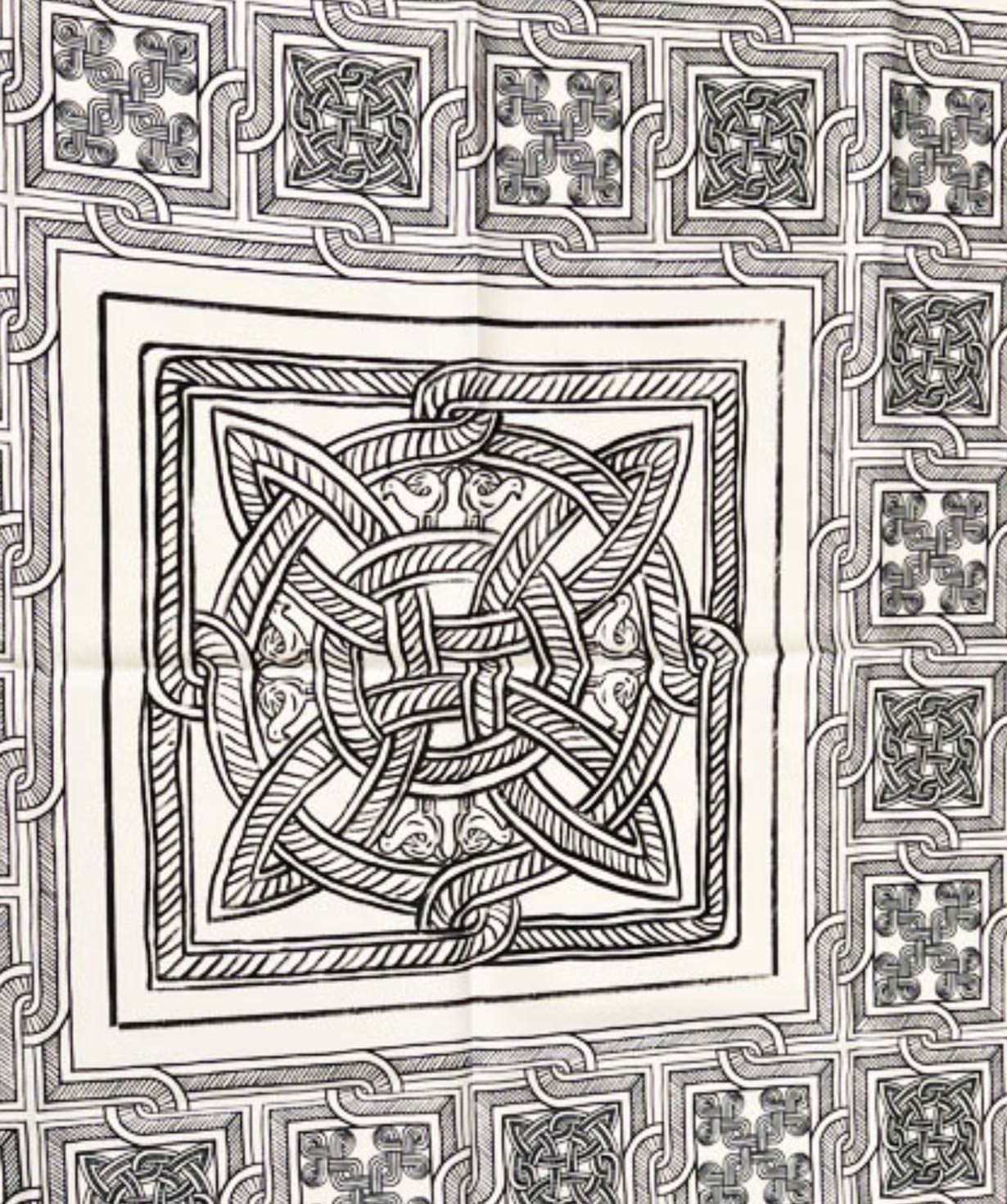Silk scarf `3 dzook` with Armenian ornaments №4