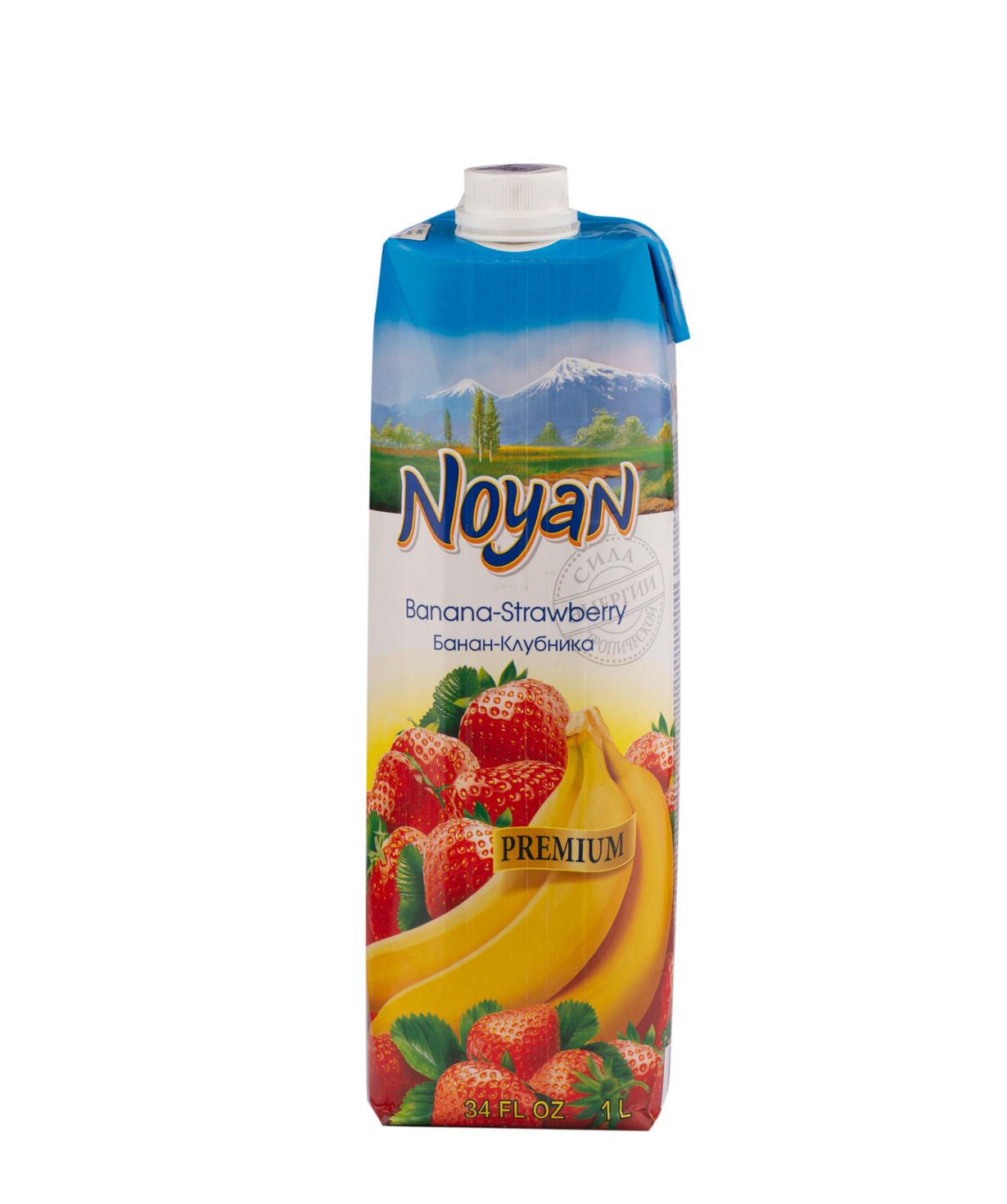 Натуральный сок `Ноян` Банан, клубника 1л