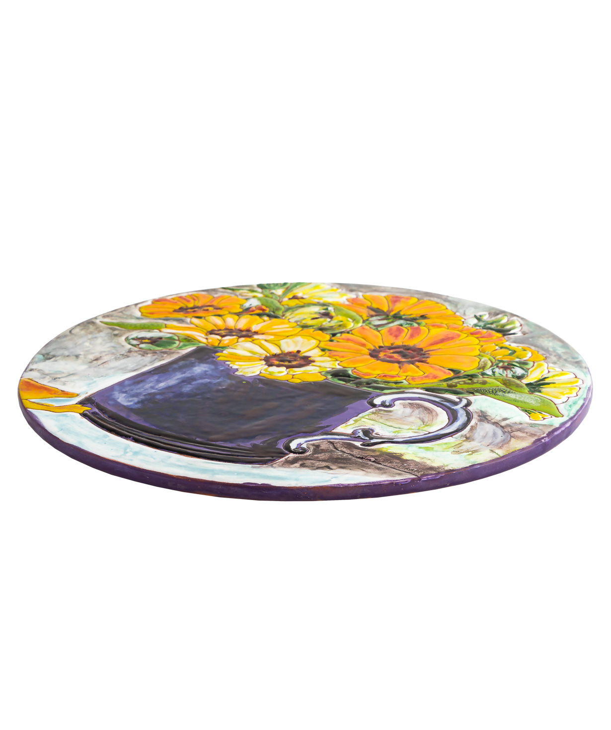 Cheese plate `ManeTiles` decorative, ceramic №28