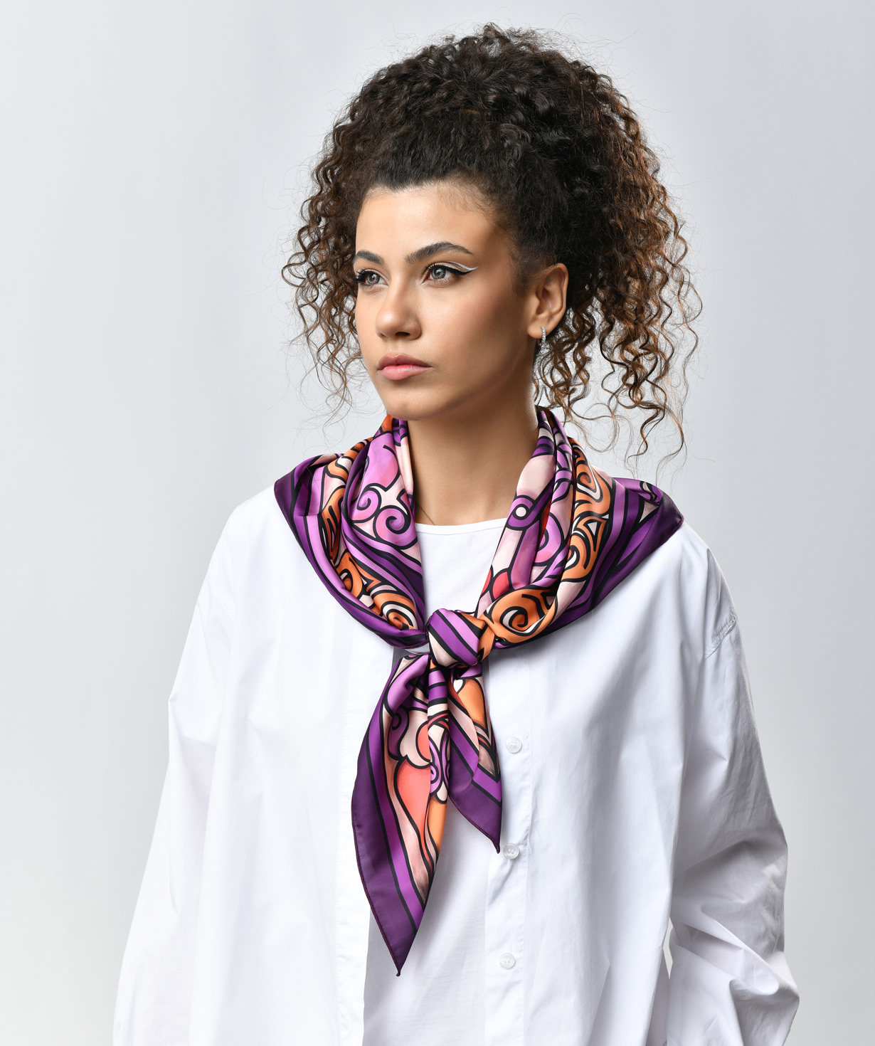 Scarf `Armenian ornaments` purple