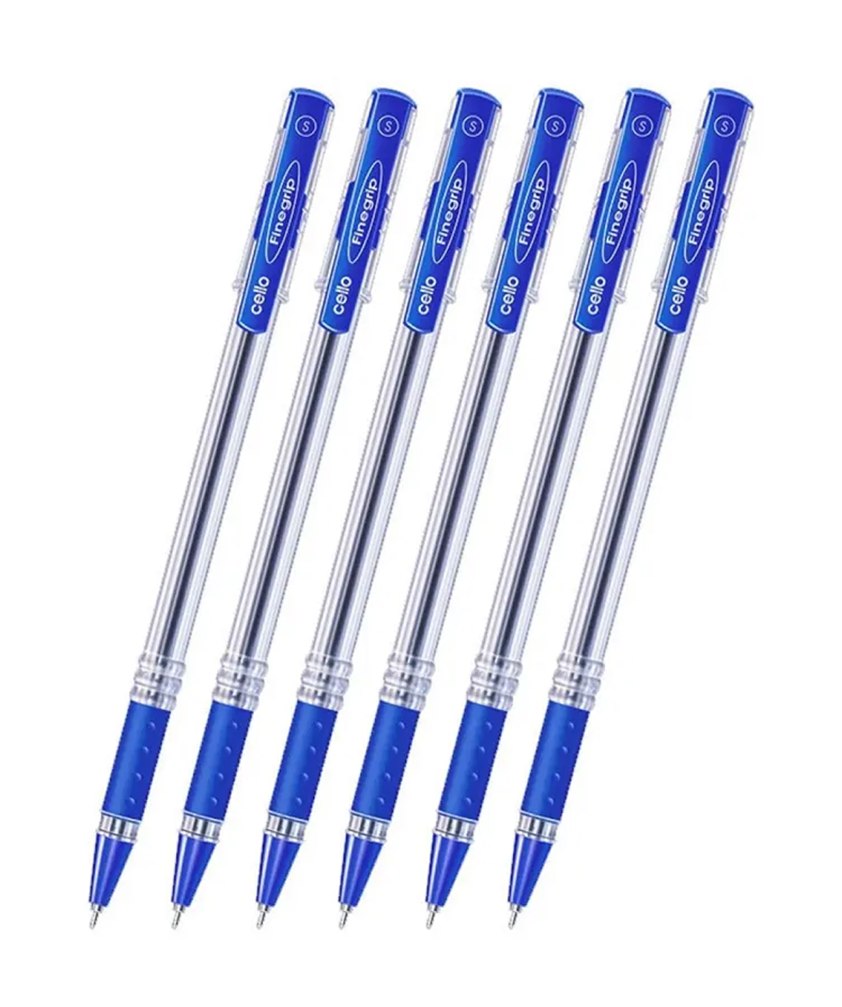 Ballpoint pen, rubber grip Cello Finegrip, blue