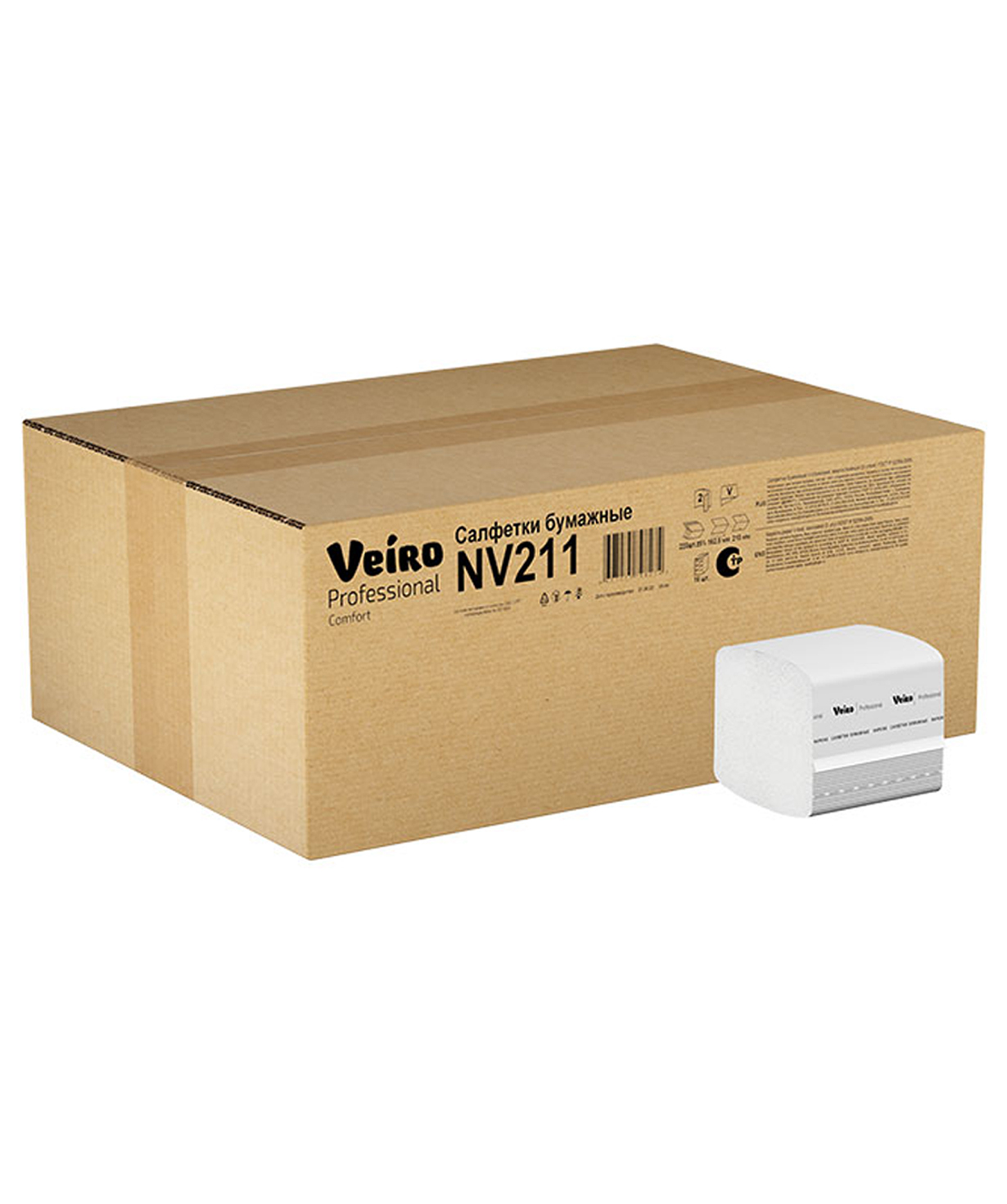 Бумажные полотенца V-образной формы, 2 слоя, 220 шт., Comfort
