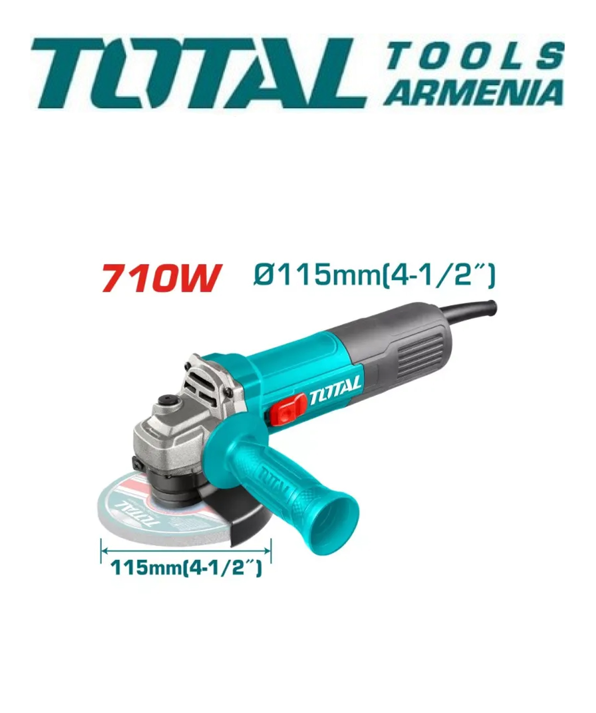 Болгарка «Total Tools» TG10711576, 710 Вт