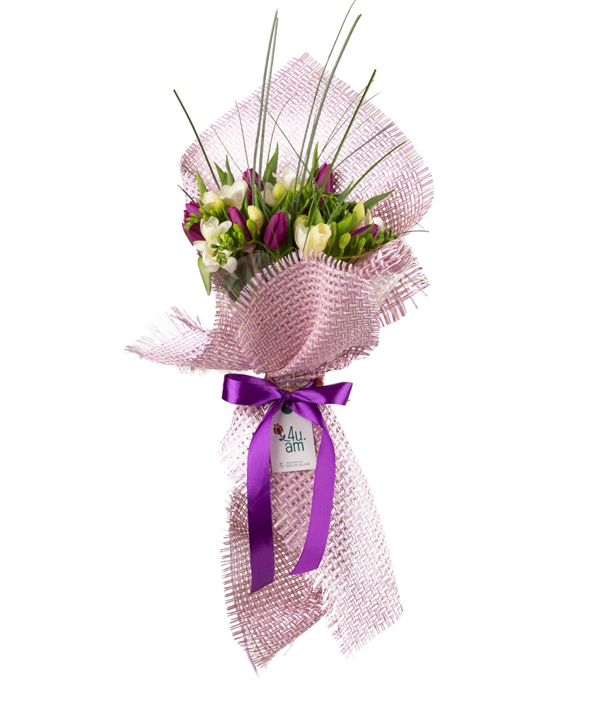 Bouquet `Batam` with tulips and freesias